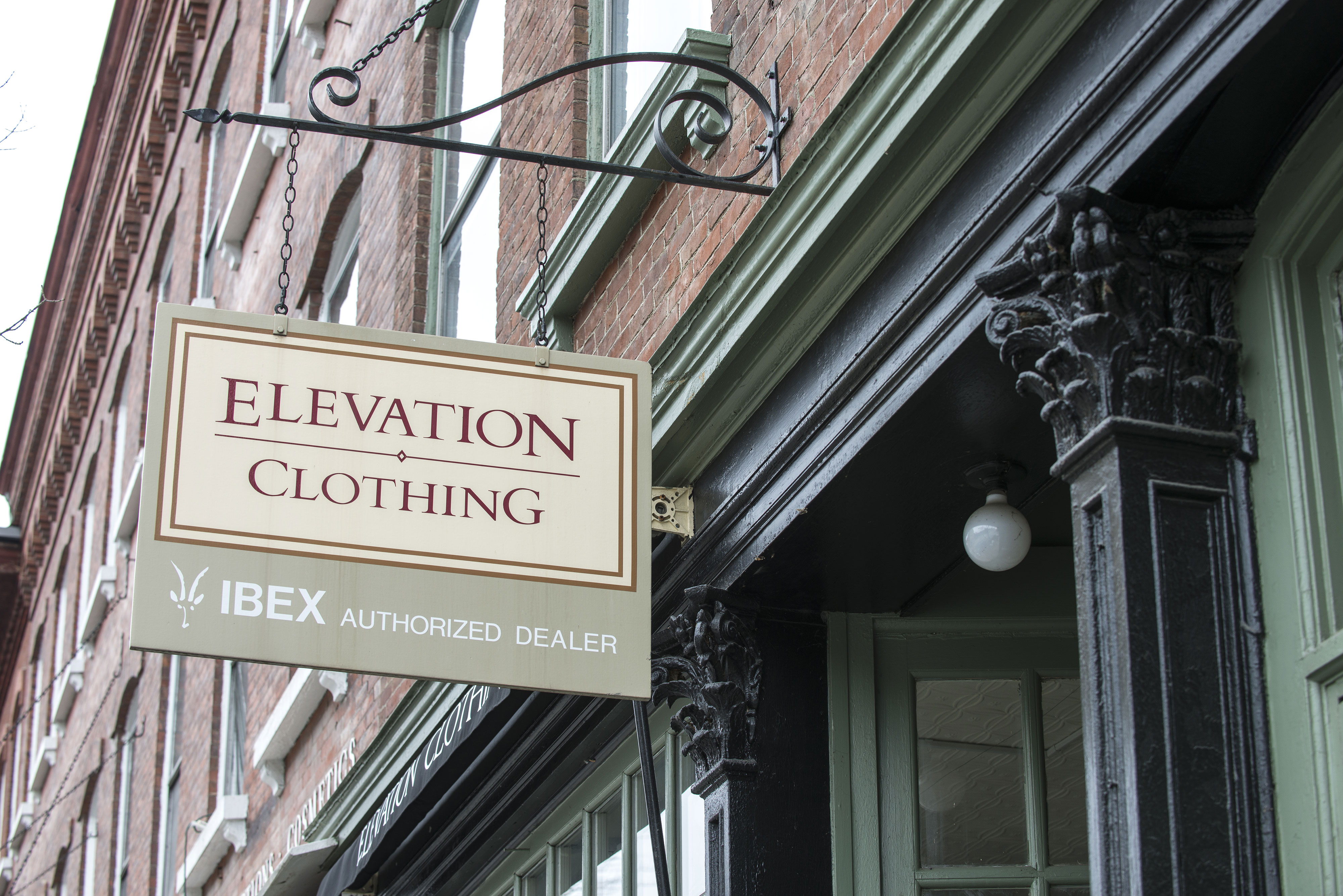 Elevation Clothing at 15 Central Street in Woodstock, Vermont