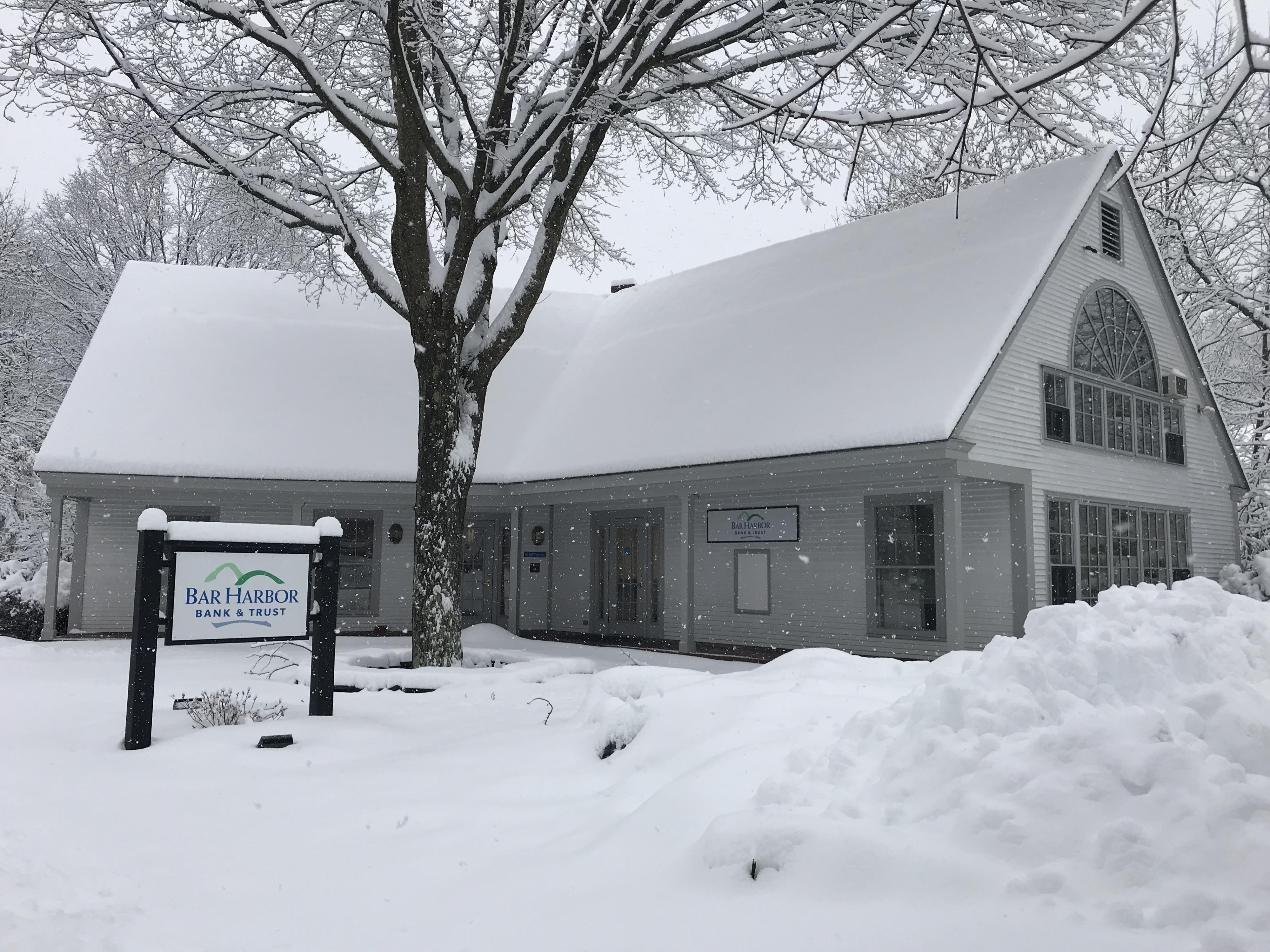 Bar Harbor Bank and Trust Woodstock branch in winter