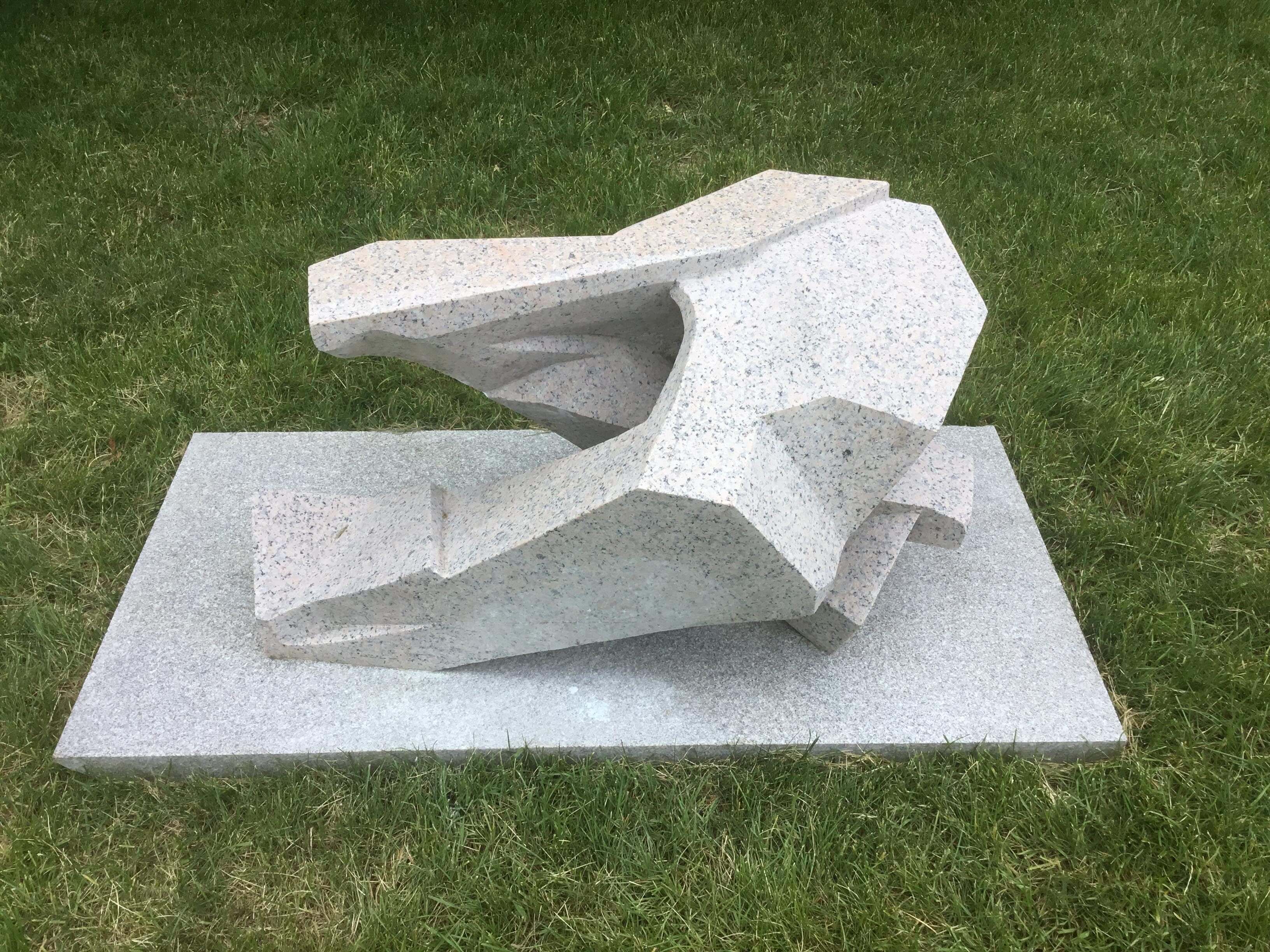 Sculpture exhibit on the back lawn of the Woodstock History Center.