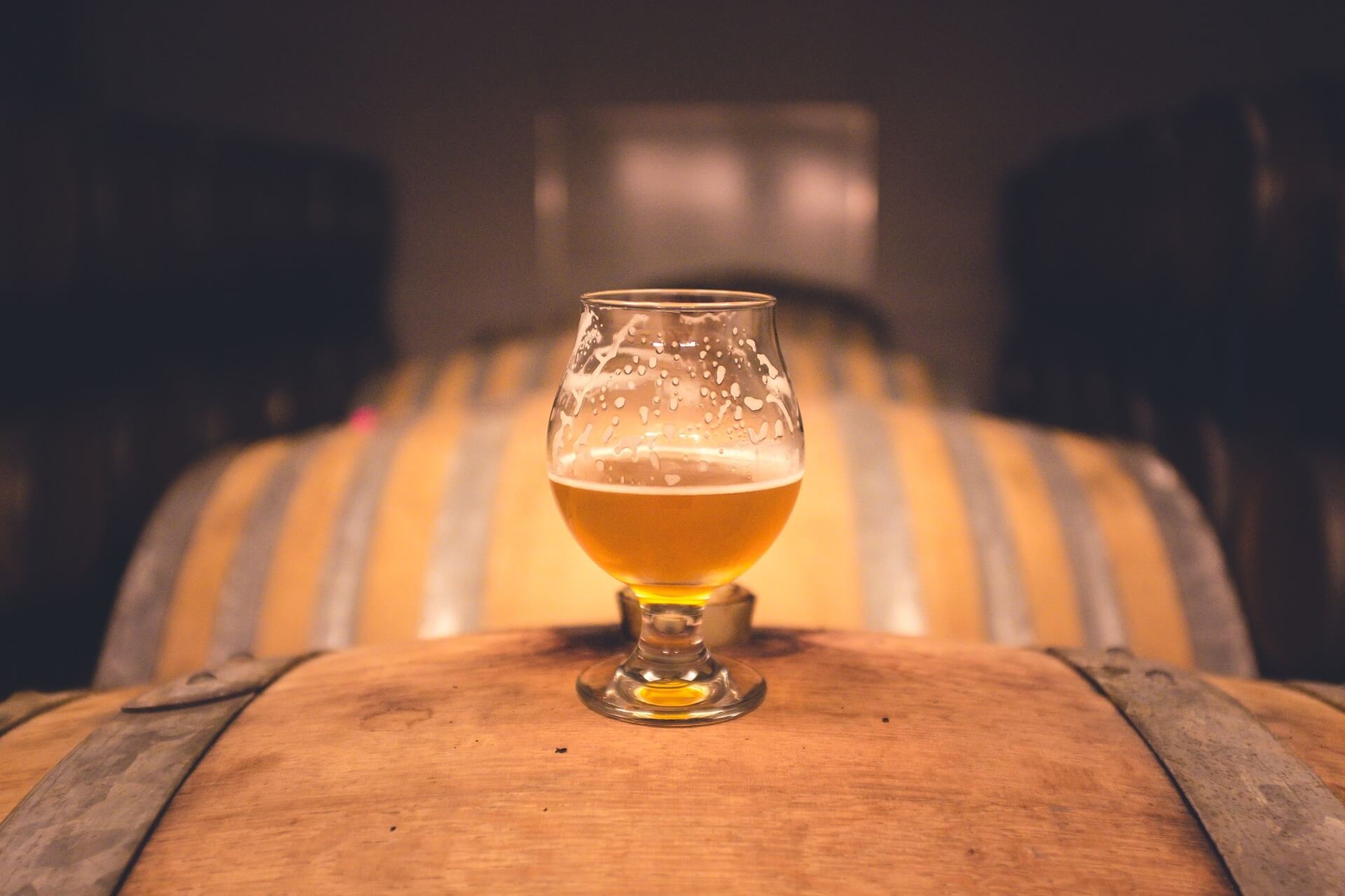 Beer on barrels