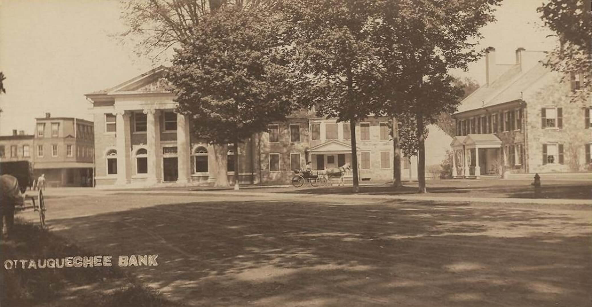 Woodstock historic scene ottauquechee bank