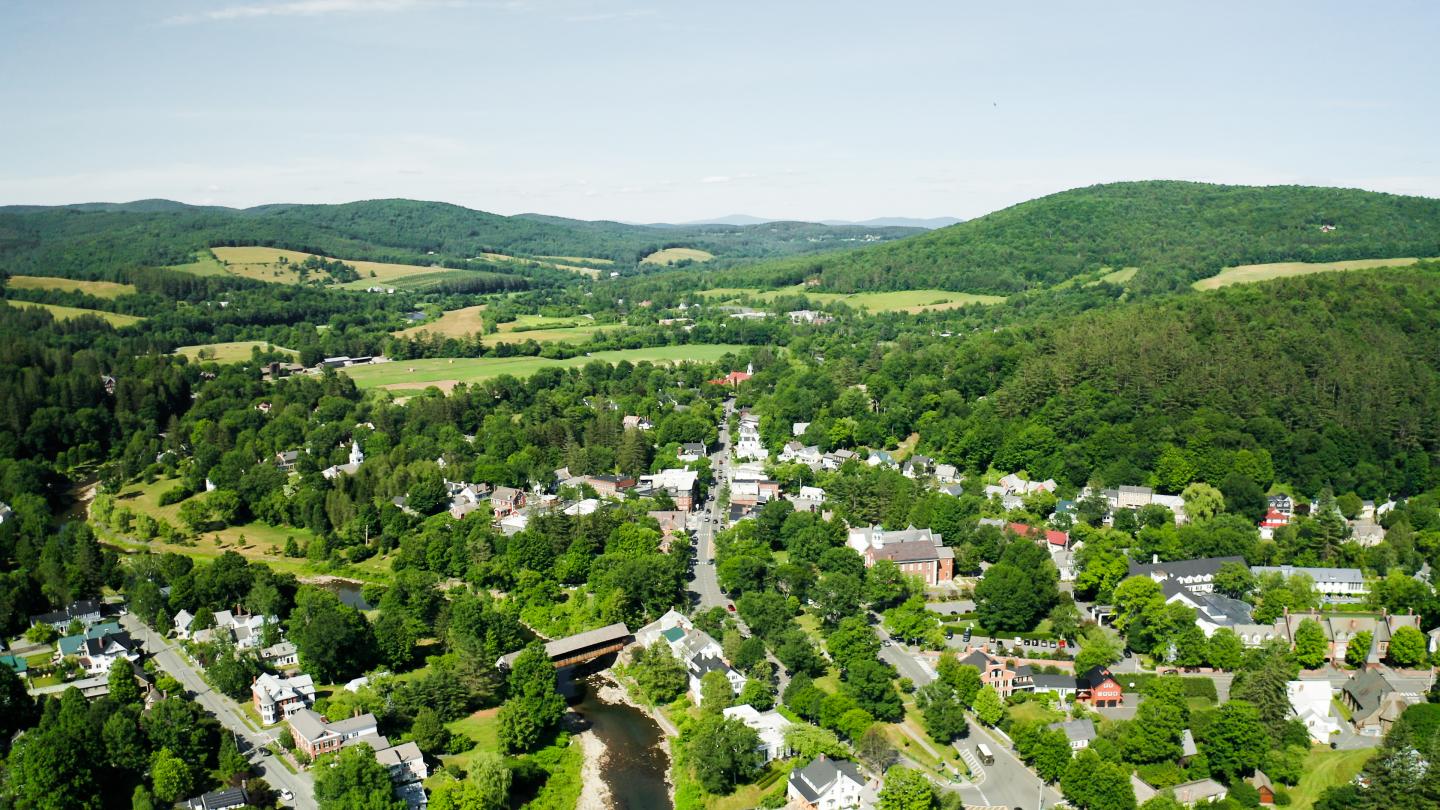 Drone Image of Woodstock Vermont