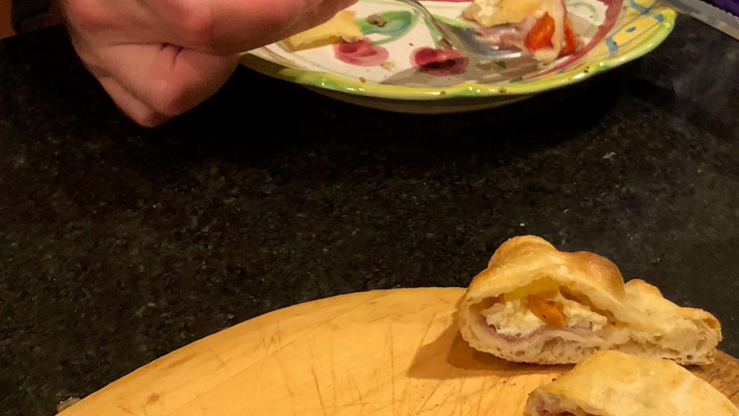 Sliced Calzone with Prosciutto