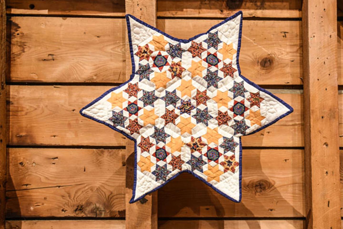 Star-shaped quilt.