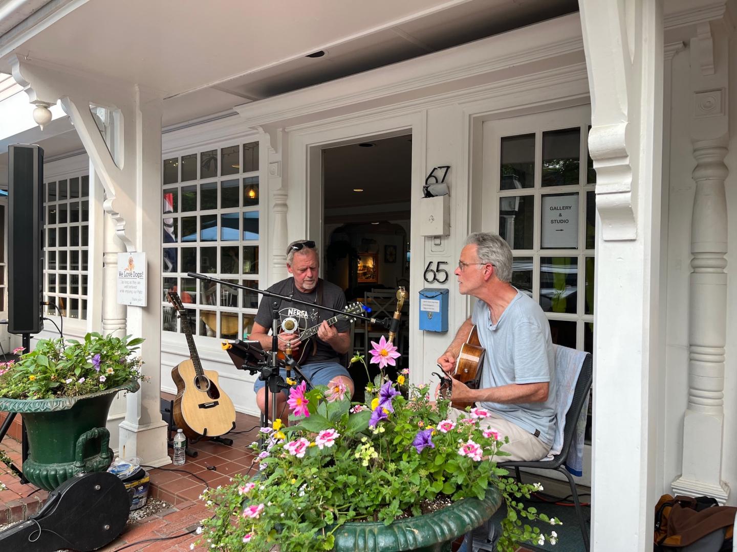 Decatur Creek musicians Doug & Jack at ArtCafe in July.