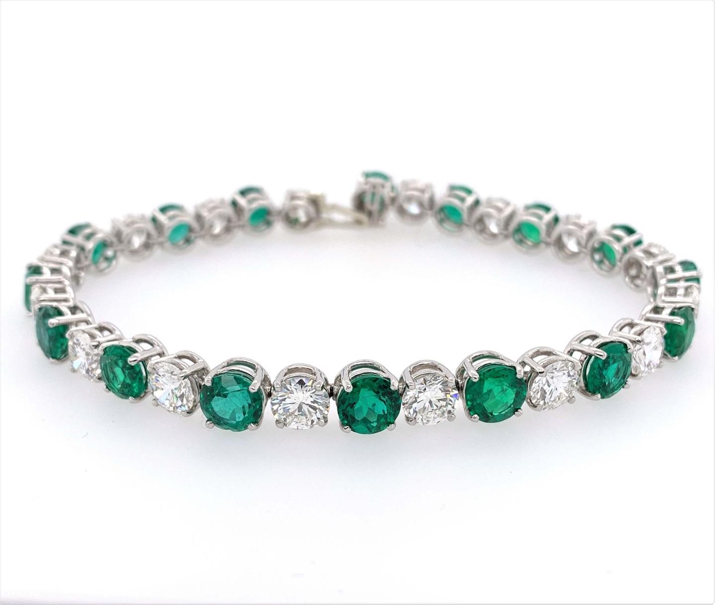 Emerald and diamond bracelet