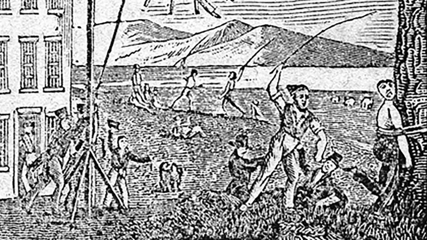 The Green Mountain Boys harassing those sympathetic with the Yorkers.