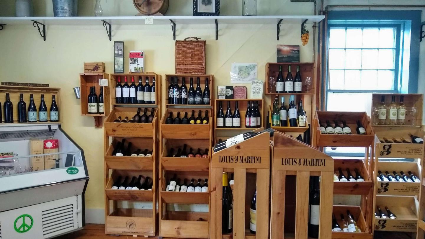 Taftsville Country Store wine selection