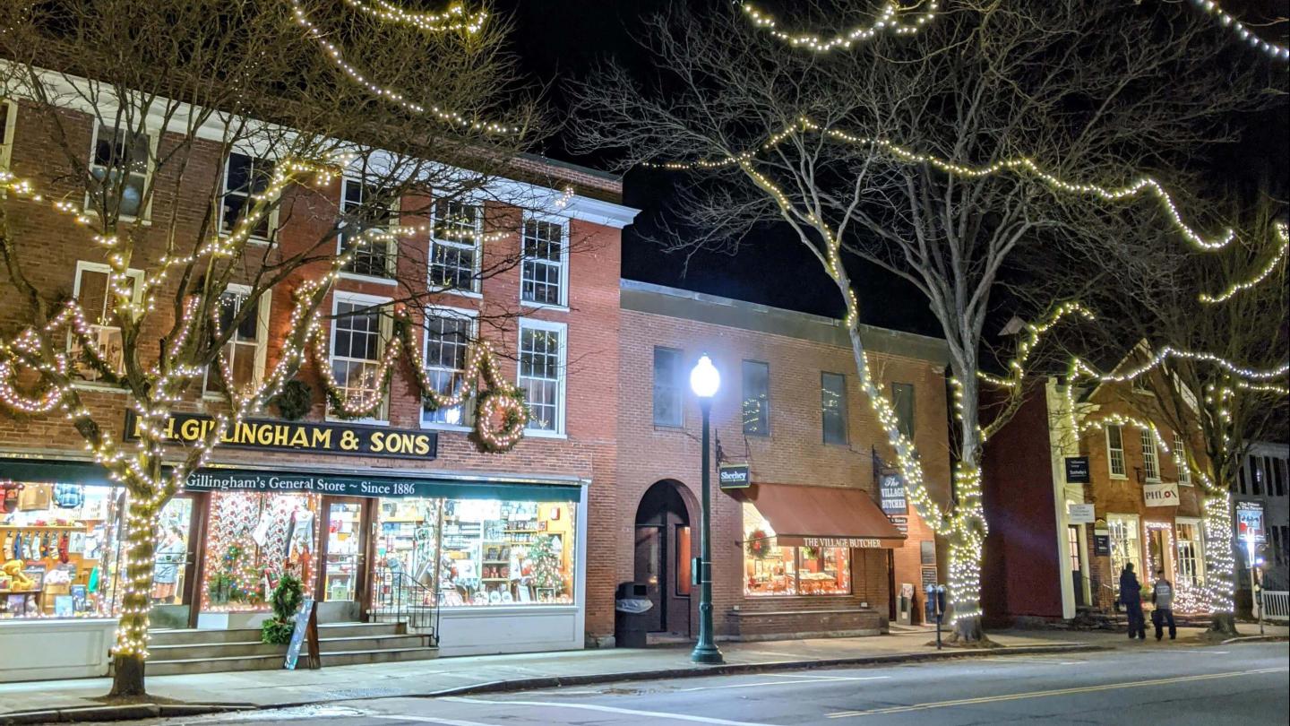 FH Gillingham's holiday decoration winter Elm Street