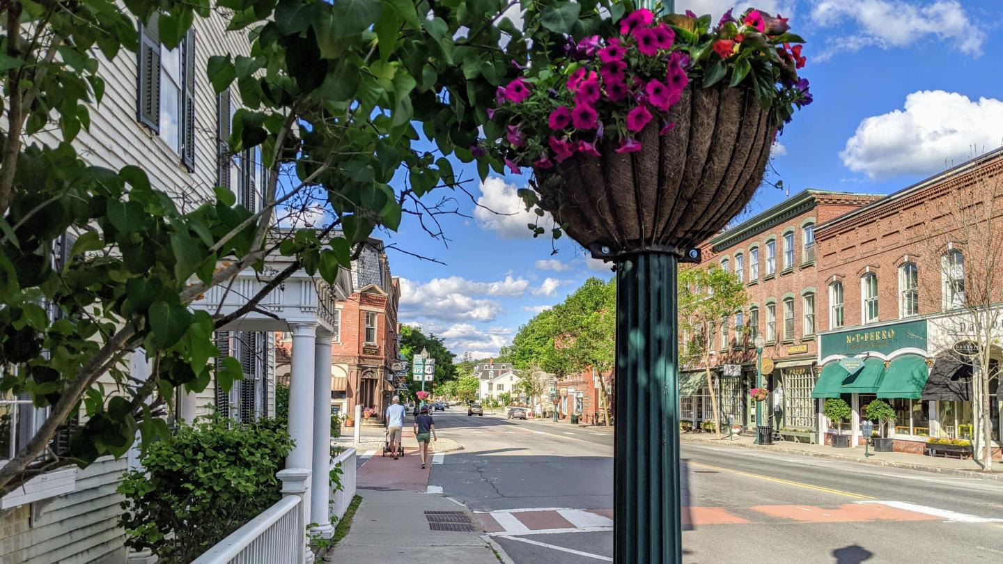 Central Street shopping summer view