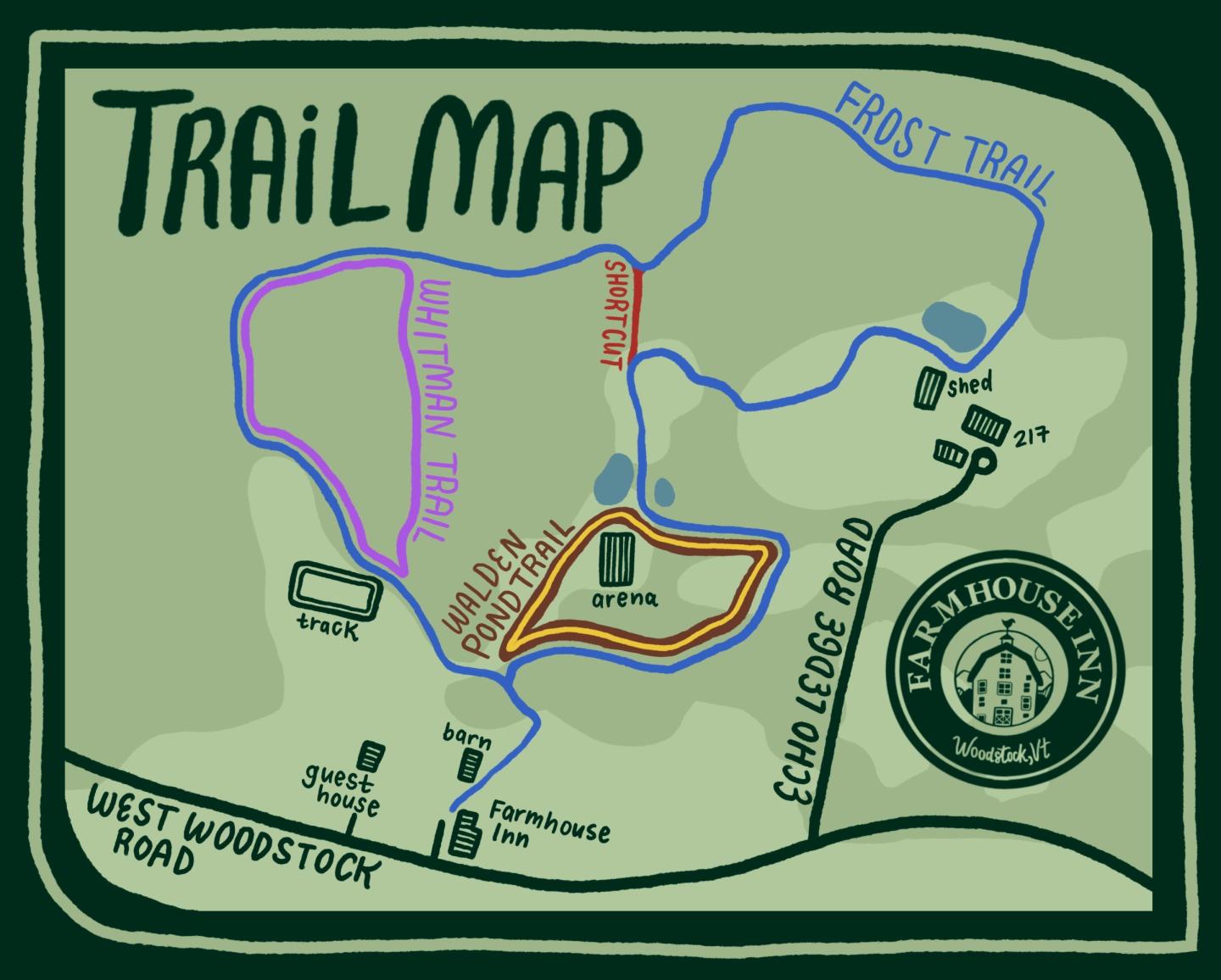 Map of the trails at Robinson Farm 