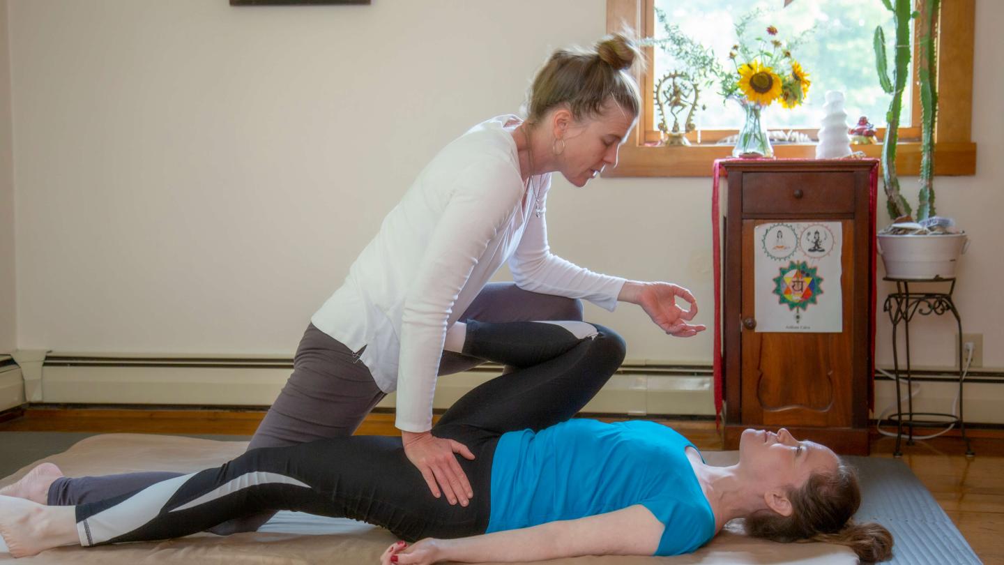 Lying down for a Thai Yoga Massage