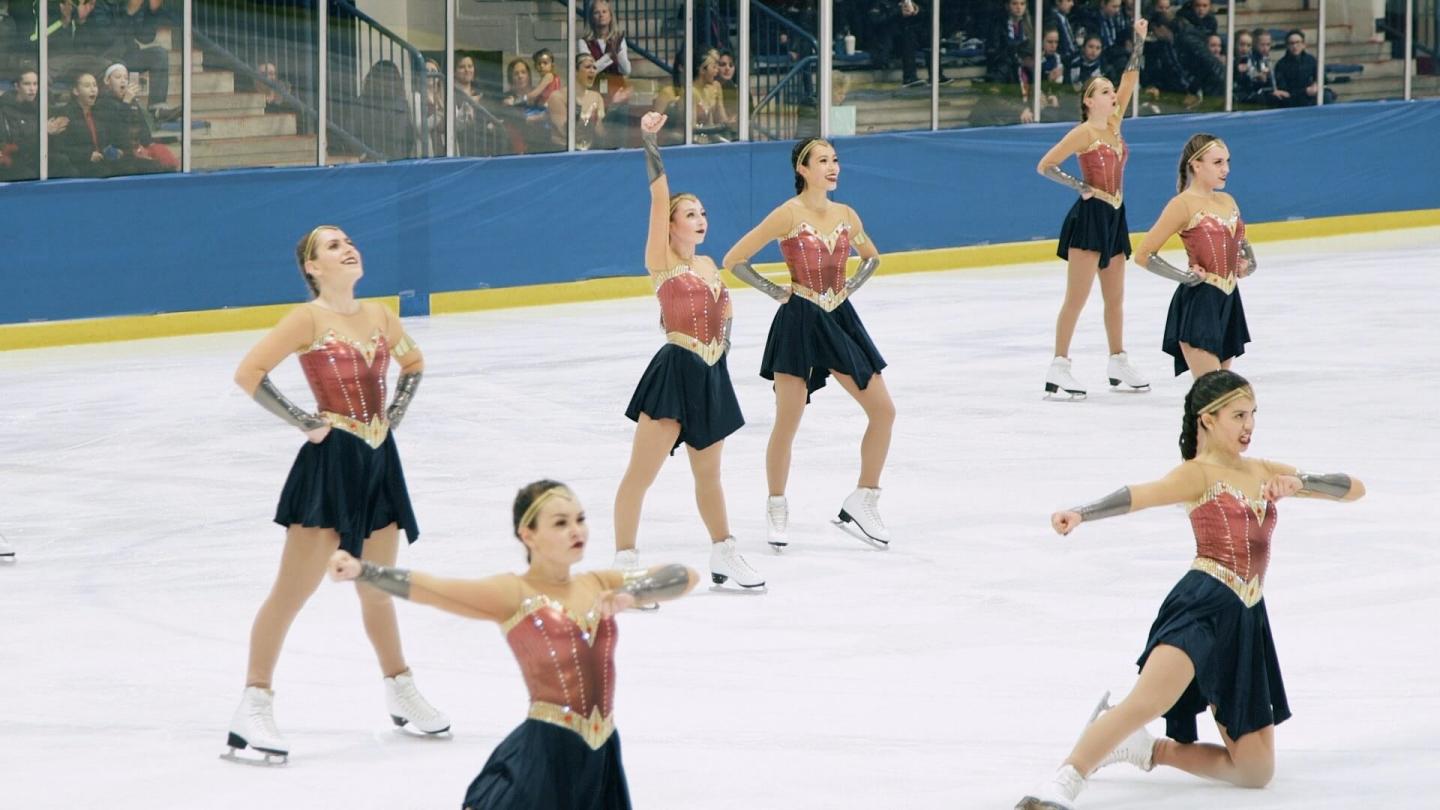 Synchronized skating on ice