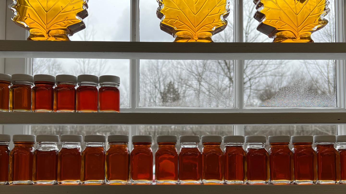 Maple Syrup on a shelf
