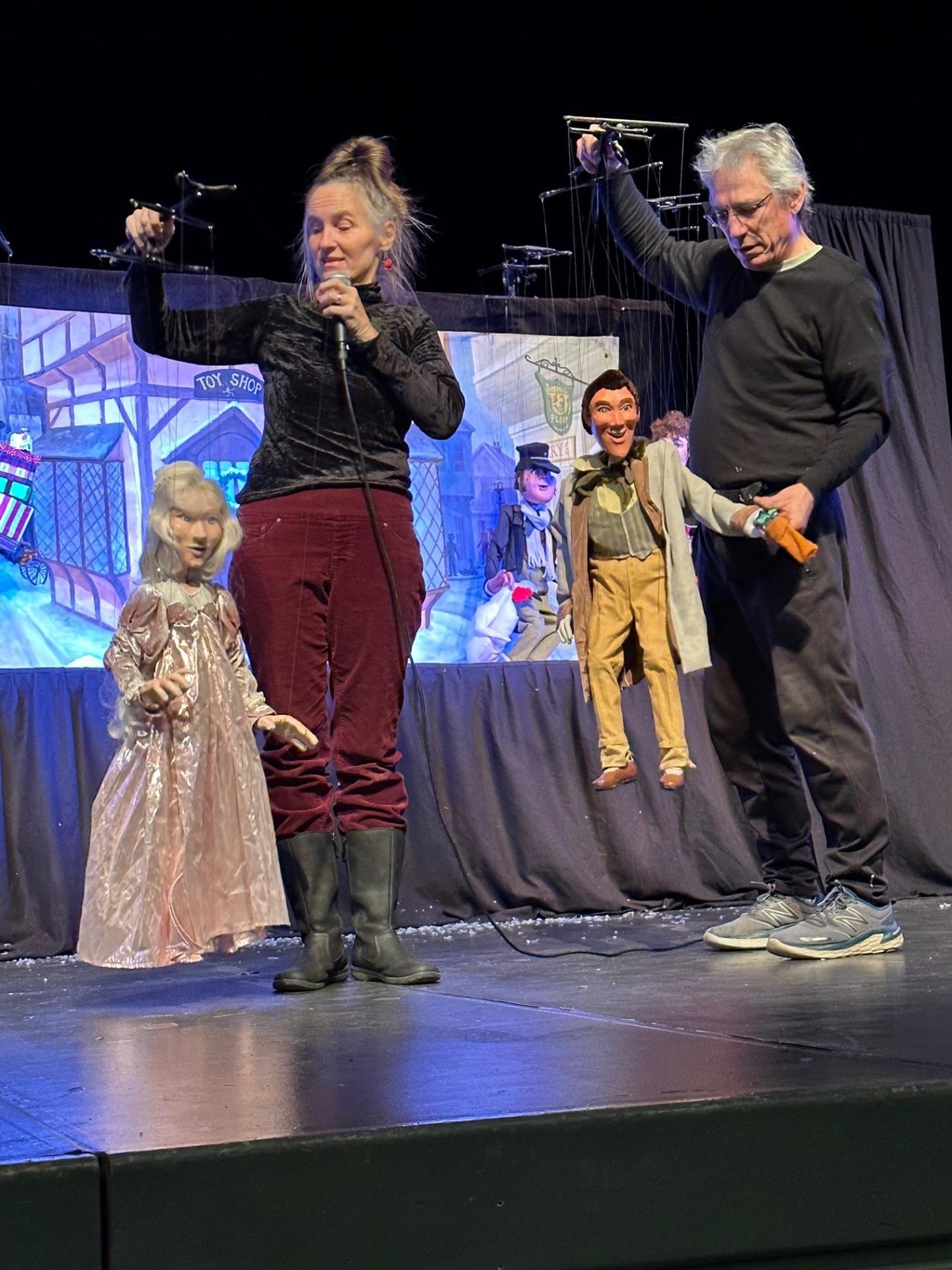 Puppeteers Dan Baginski and Barbara Paulson’s traveling stage