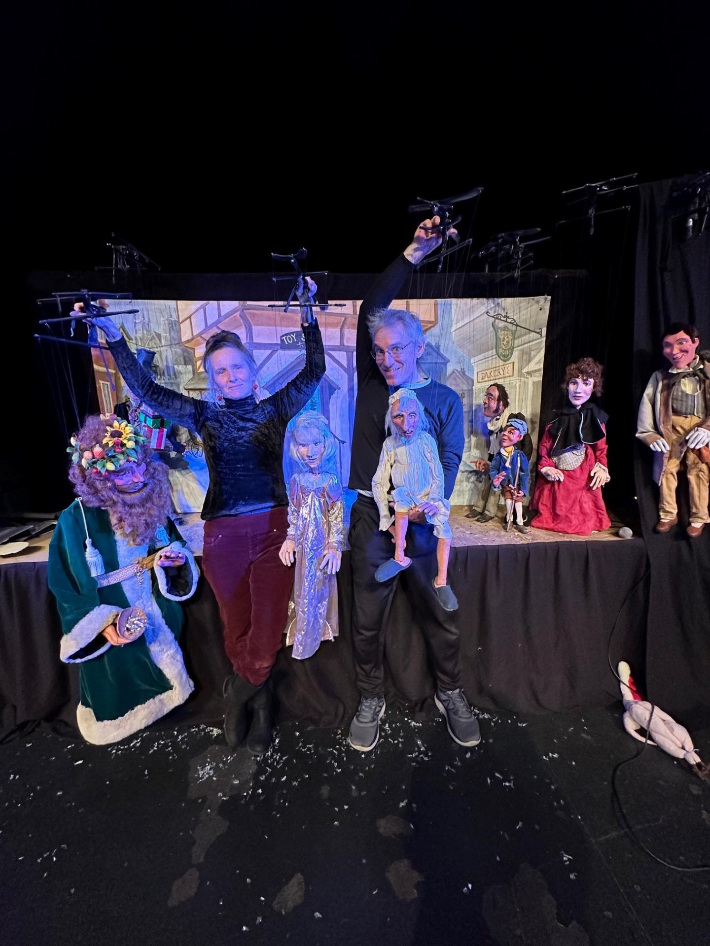 Puppeteers Dan Baginski and Barbara Paulson’s traveling stage