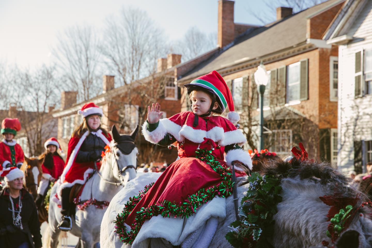 Wassail Weekend in Woodstock Vermont; parade children