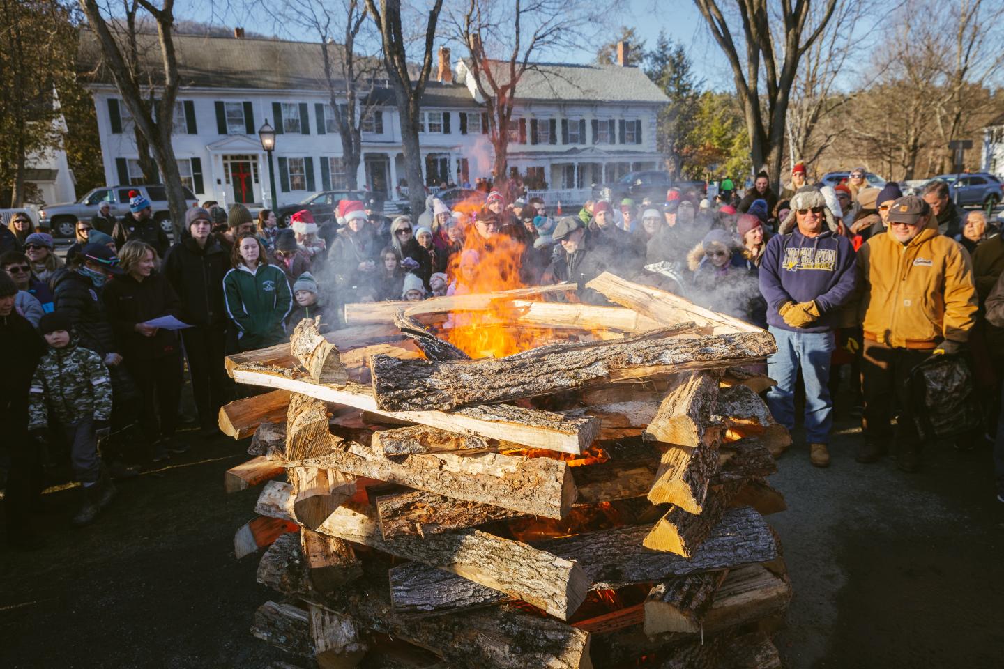 Wassail Weekend in Woodstock Vermont; bonfire