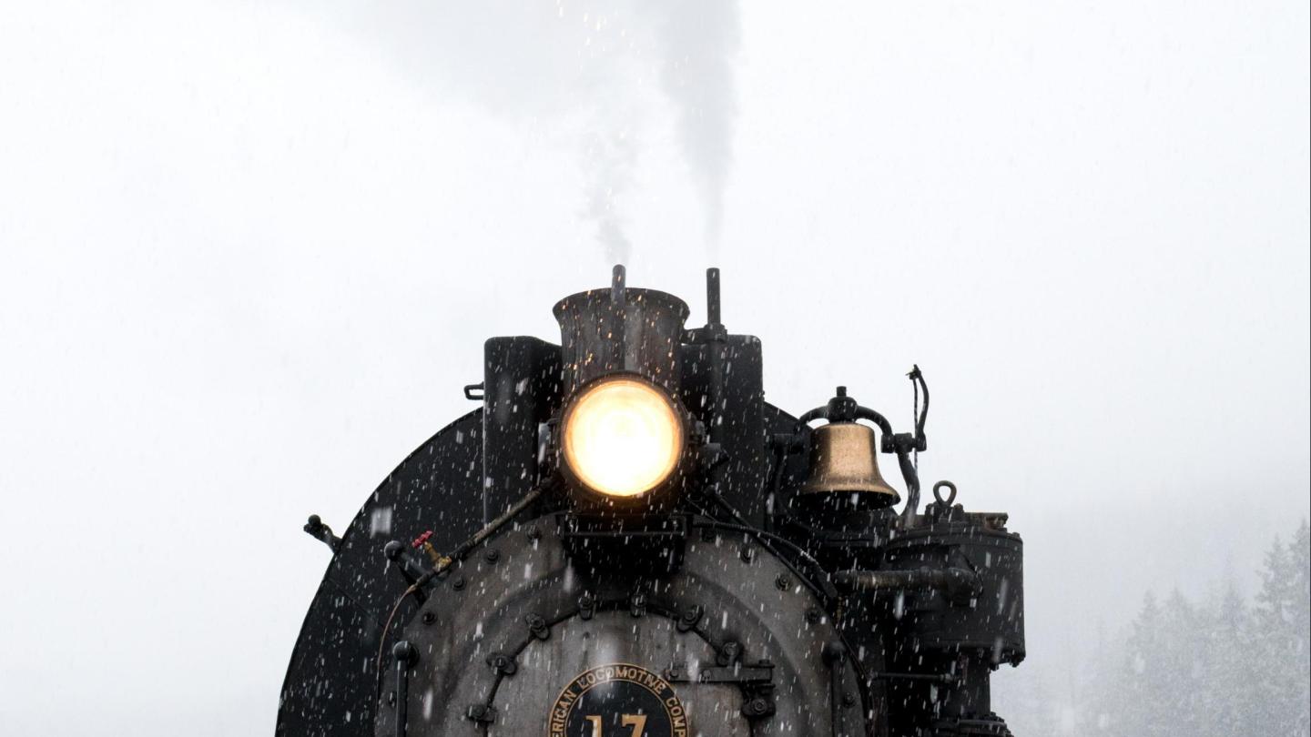 Train in snow