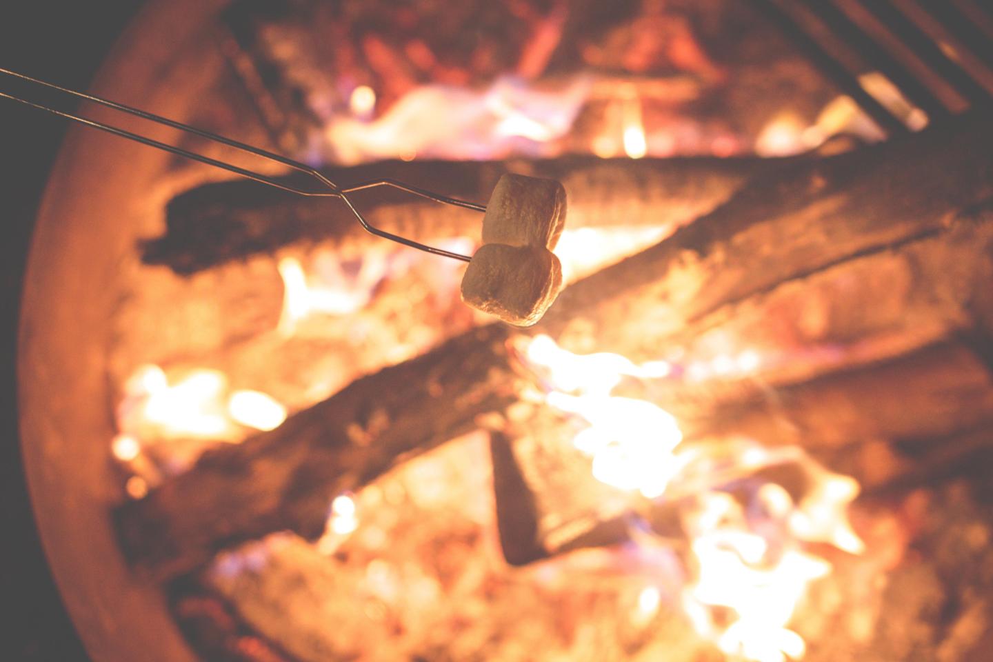 Marshmallow over fire smore