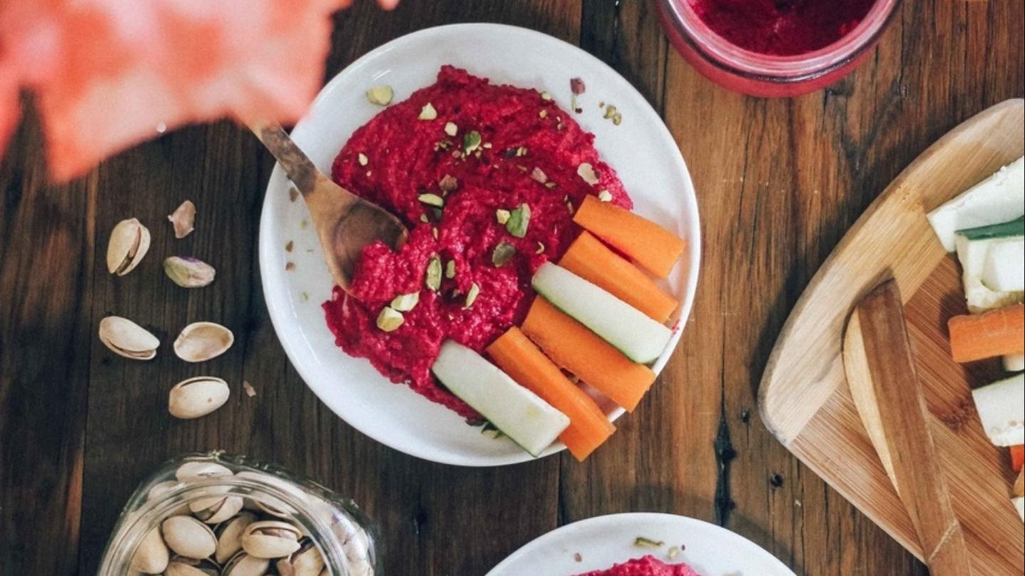 Beet Hummus by Meg Faletra
