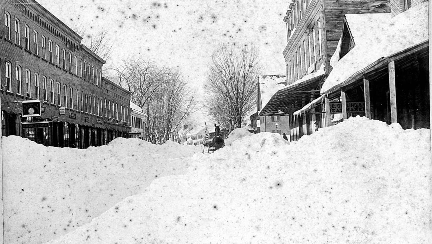 Woodstock after the blizzard of 1888