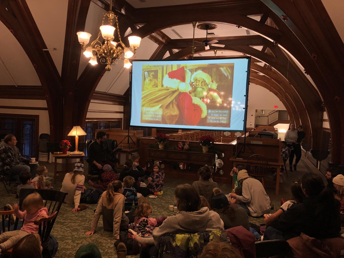 families gathered for holiday stories