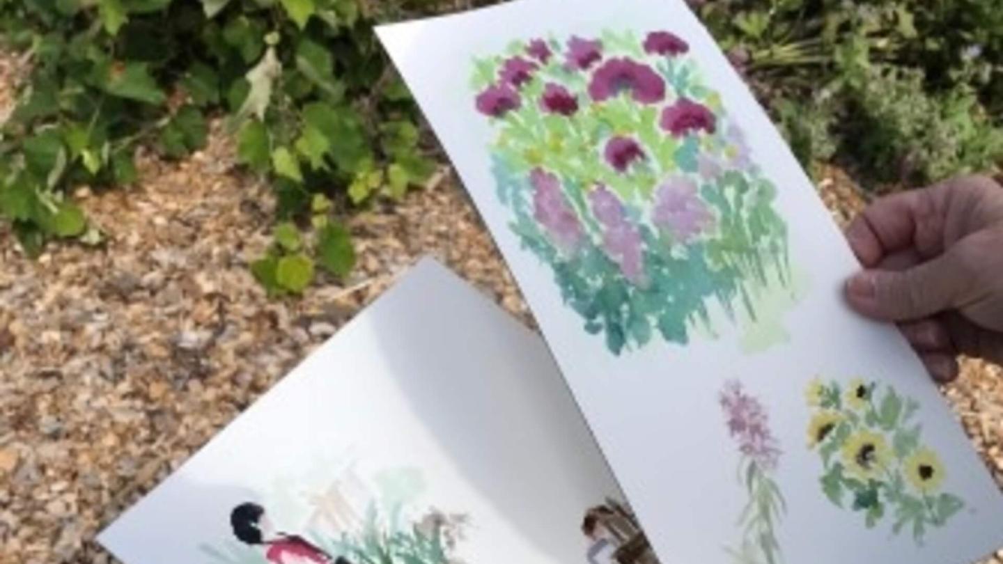 Watercolor paintings outdoor