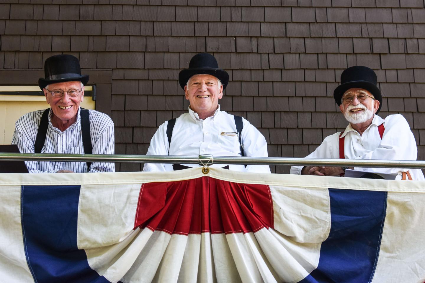 Men enjoying historic July 4th