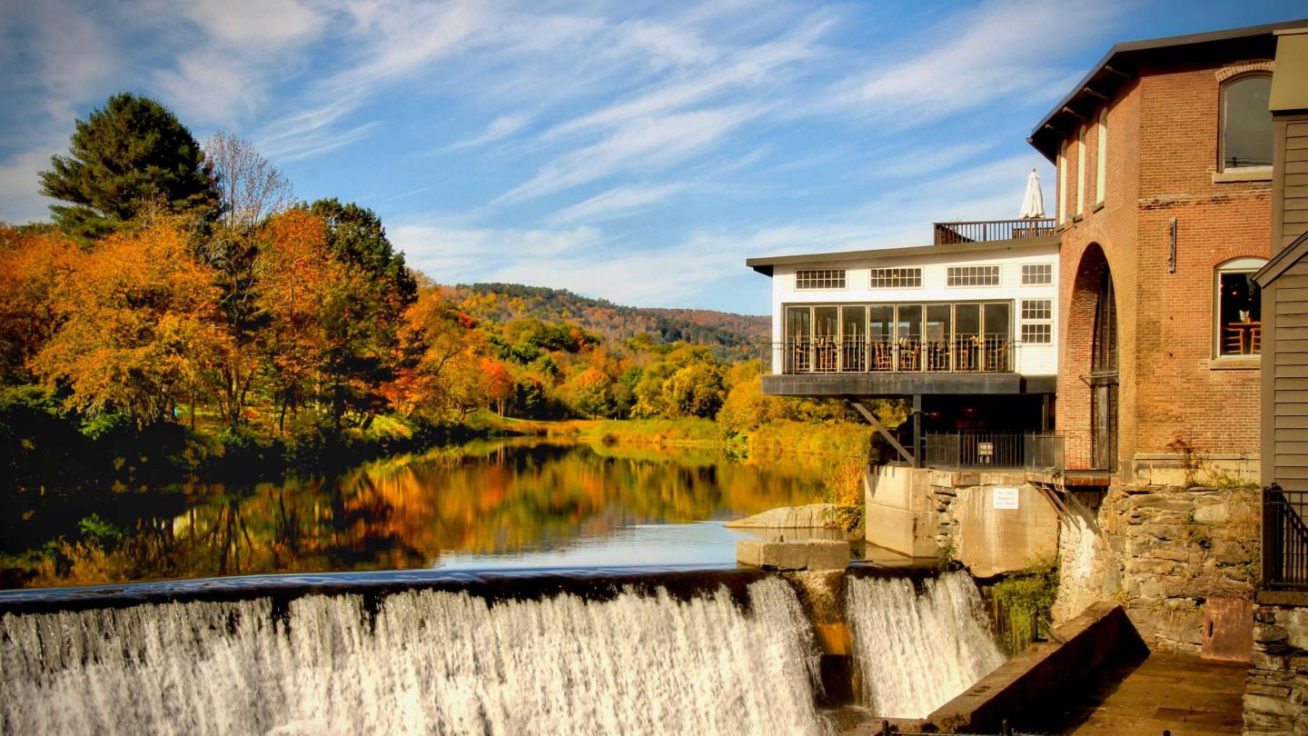 Simon Pearce during fall foliage