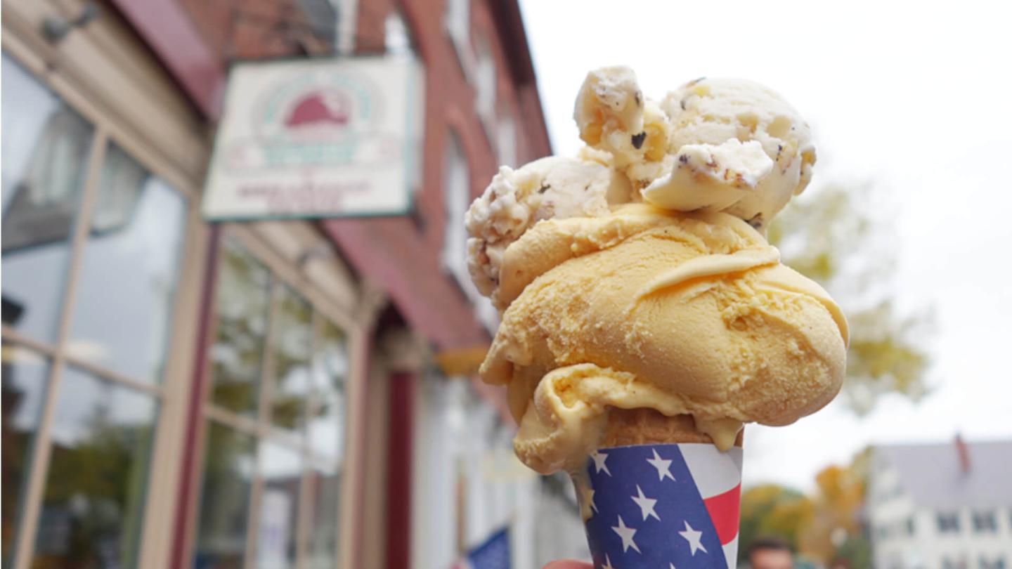 Mountain Creamery cone you me and ice cream