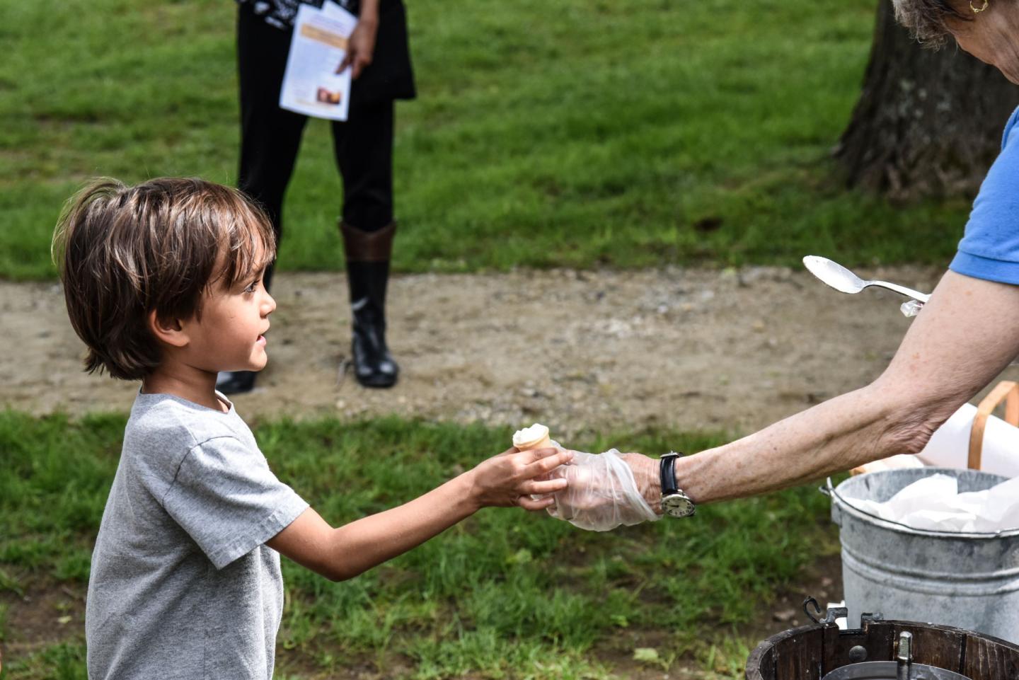 A child getting ice cream
