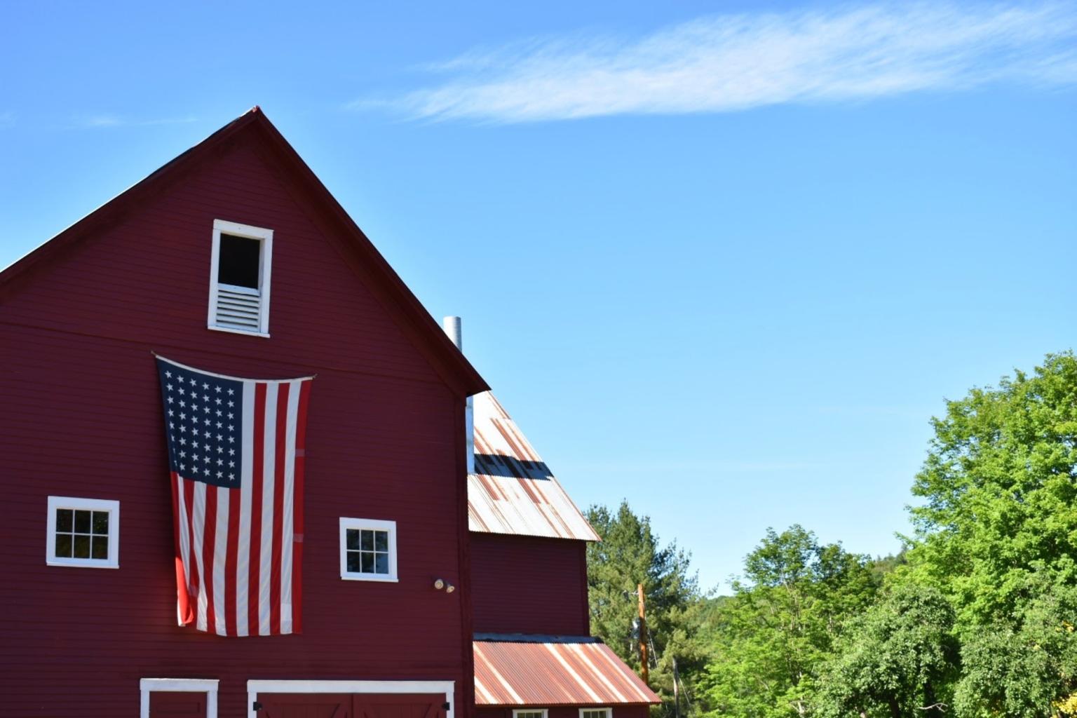 Red Barn at Kelly Way Gardens - American Flag