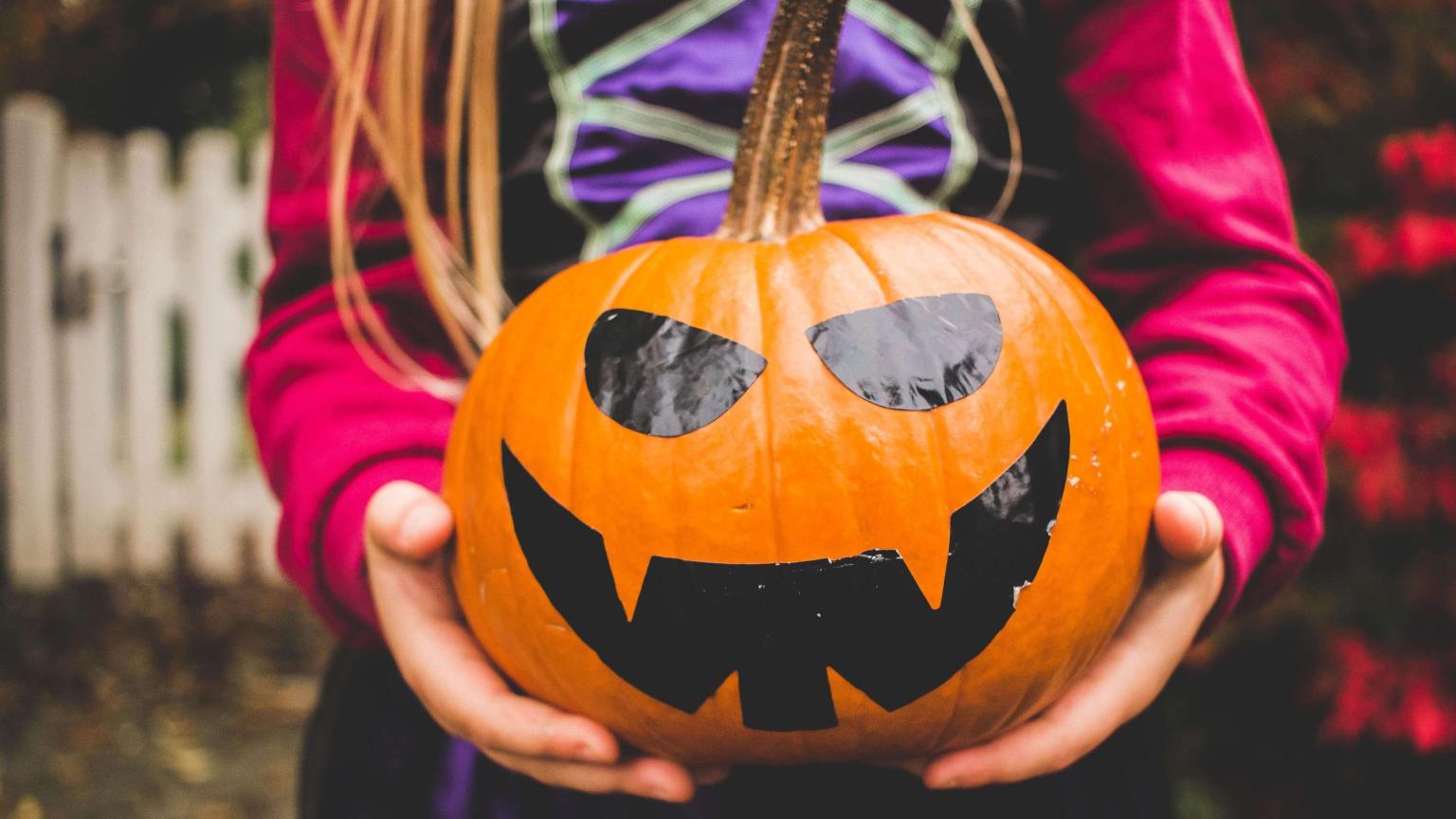 Halloween pumpkin and costume