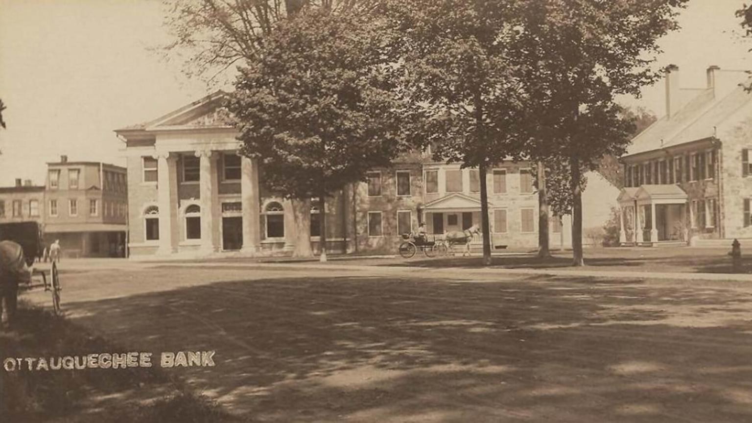 Woodstock historic scene ottauquechee bank