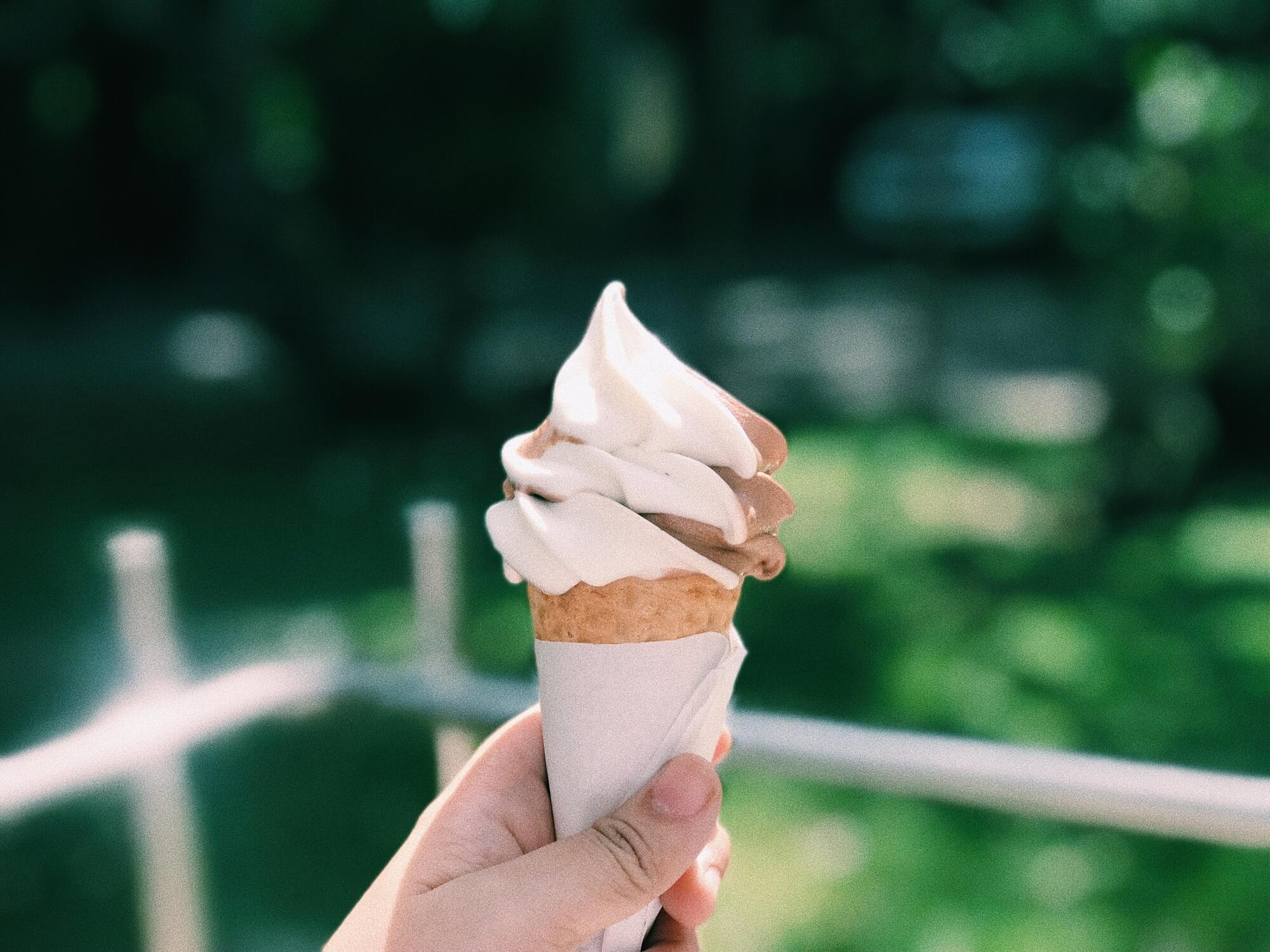 Можно смело брать. Мороженое. Мороженое в руке. Мягкое мороженое. Мягкое мороженое в рожке.