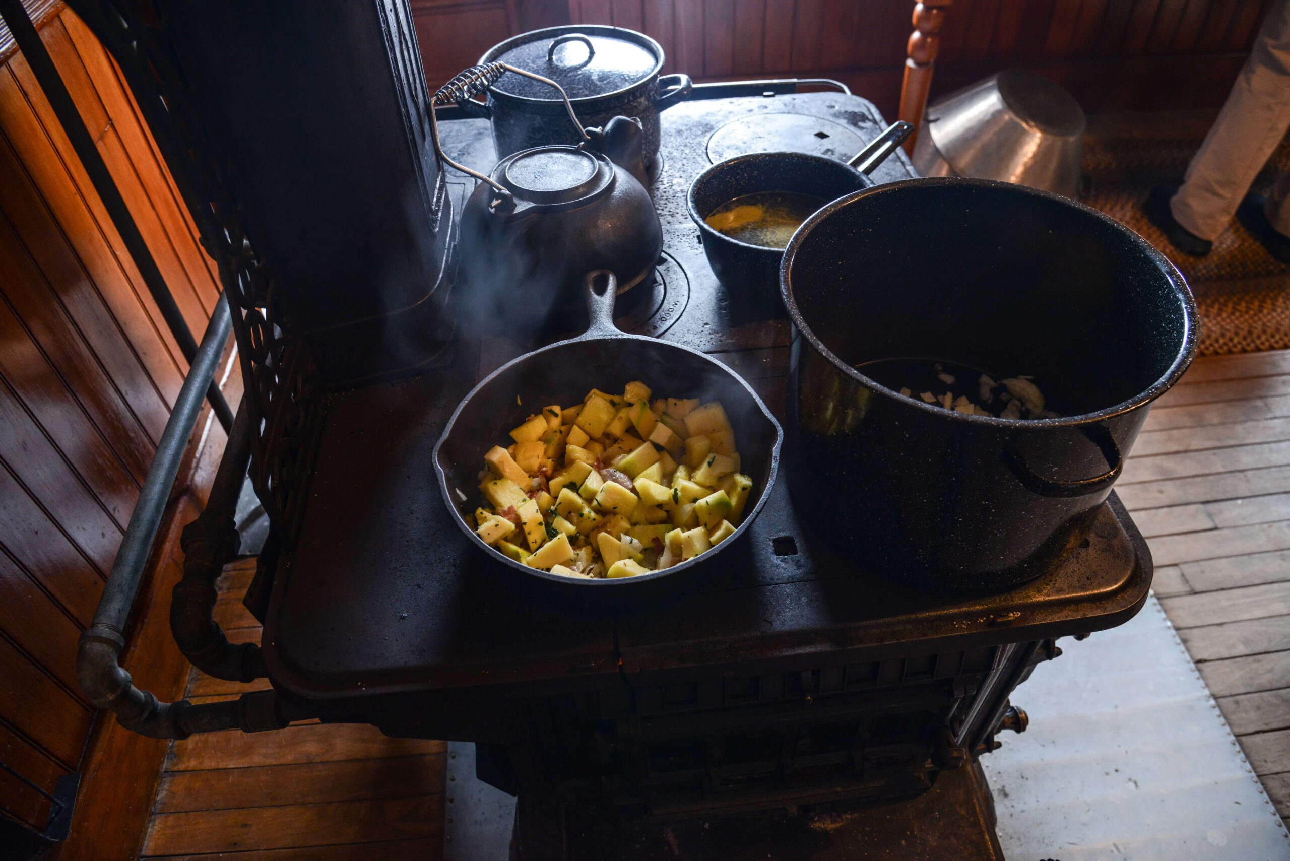 Food cooking on the stove.
