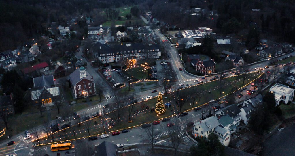 Wassail Green at night over head