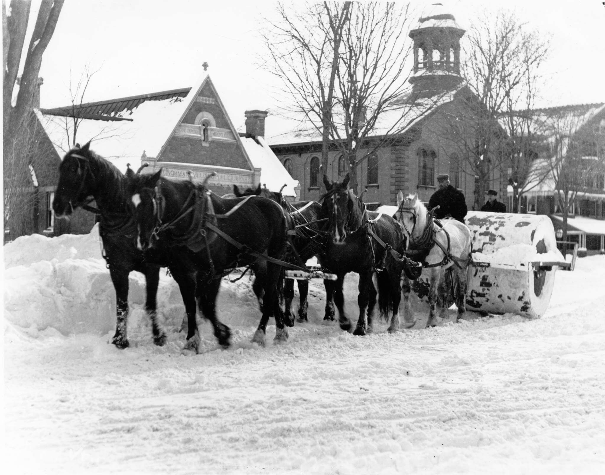 Snow rolling historic image