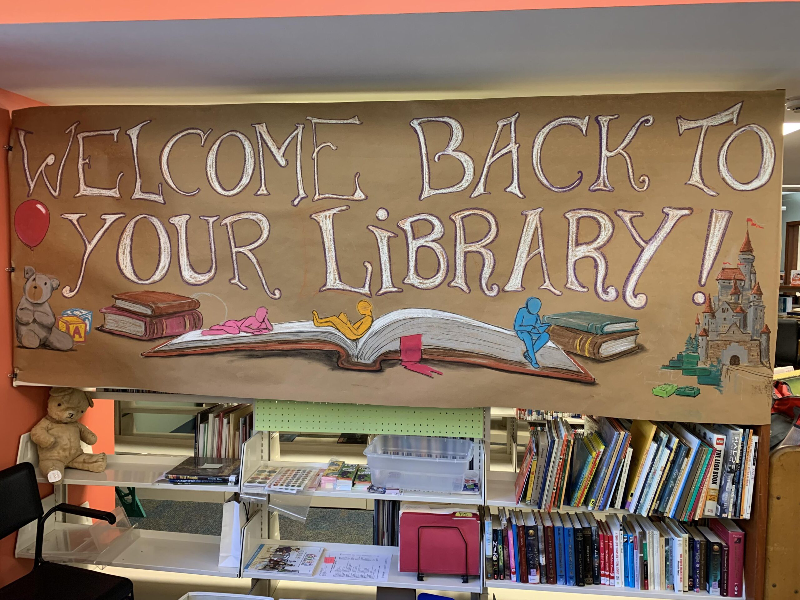 Library Welcome sign
