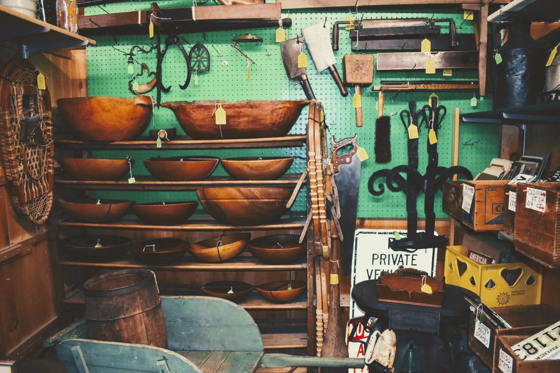 Vermont Antique Mall wooden bowls