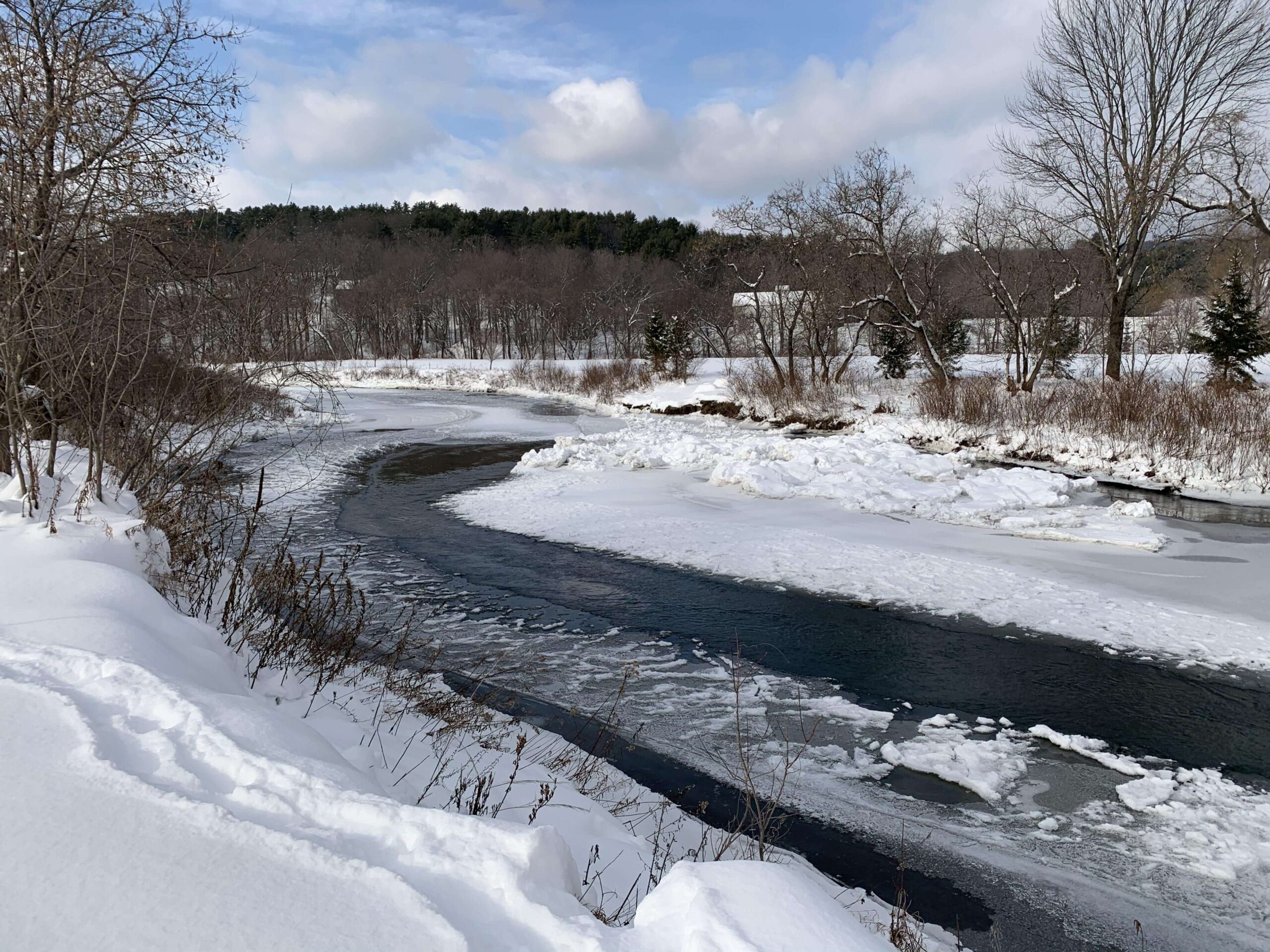 Ottaquechee River Trail winter snow 