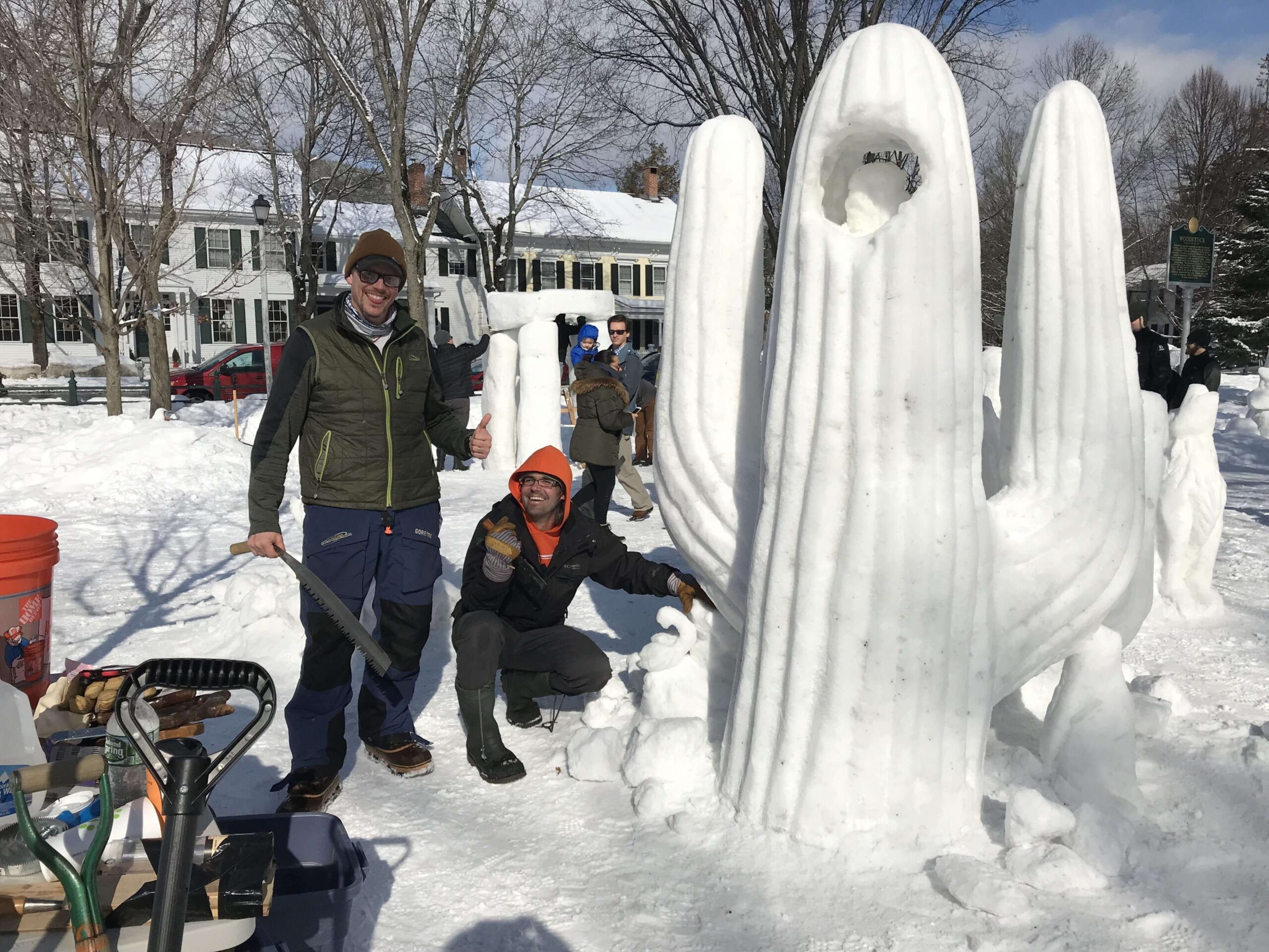 Cactus snow sculpture Woodstock Flurry