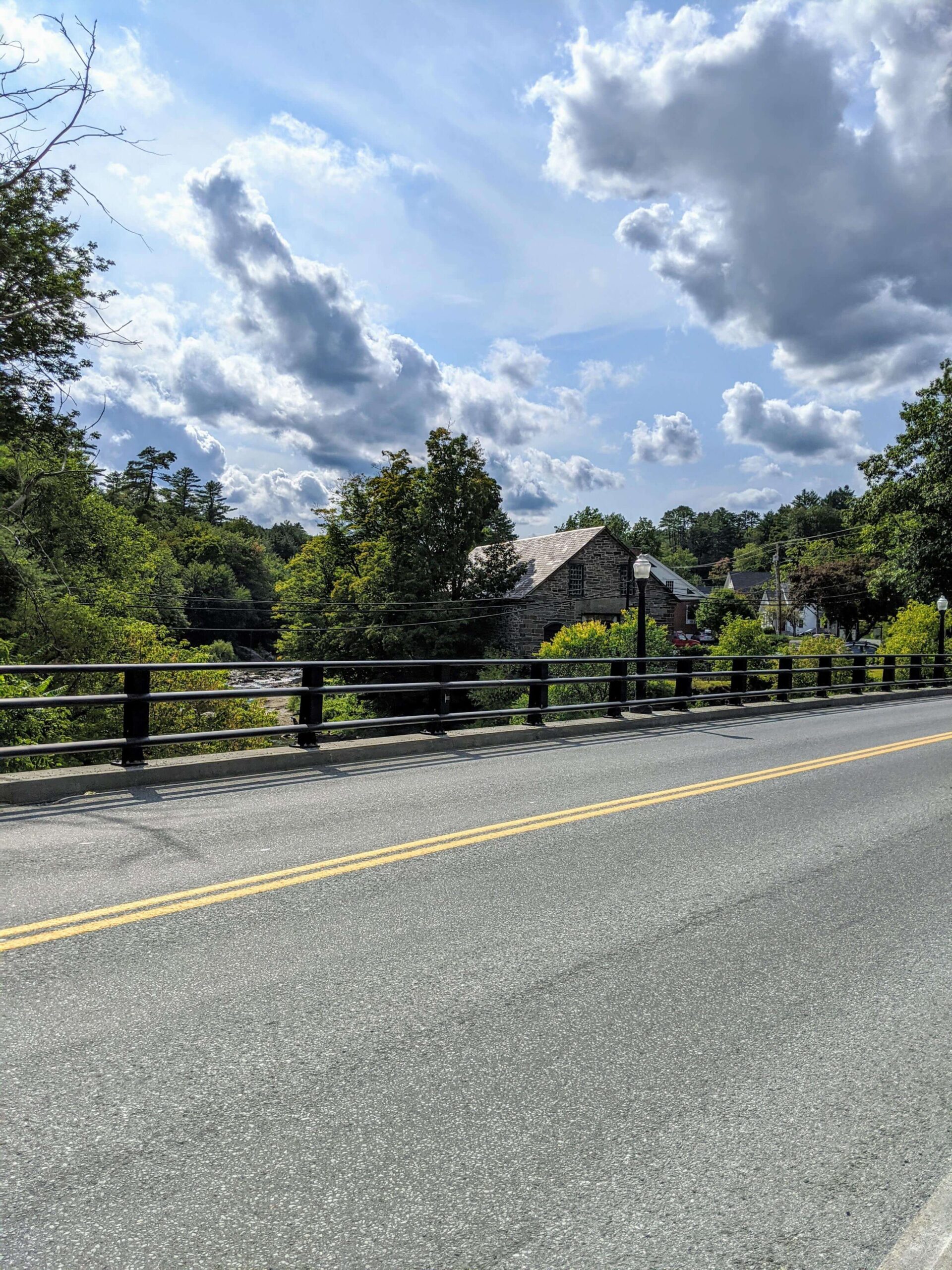 View from the bridge to West Woodstock