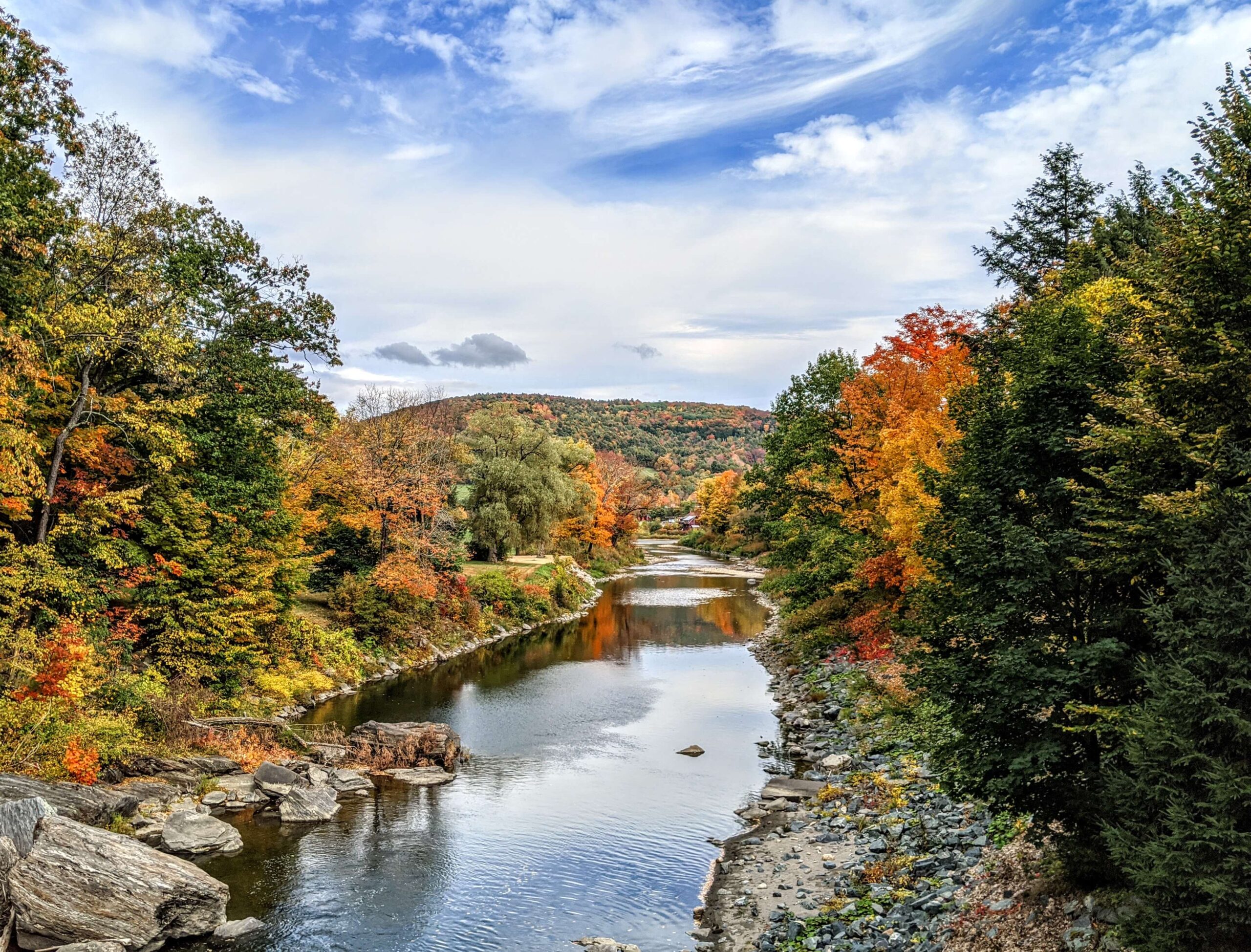 The view from the Elm Street Bridge autumn foliage