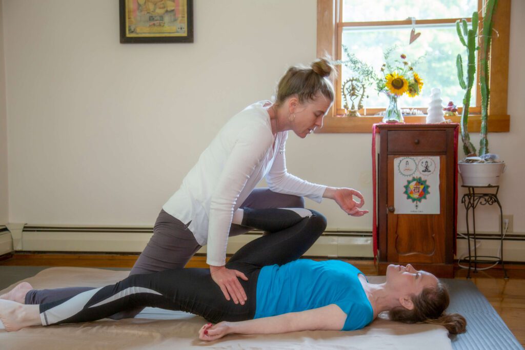 Lying down for a Thai Yoga Massage