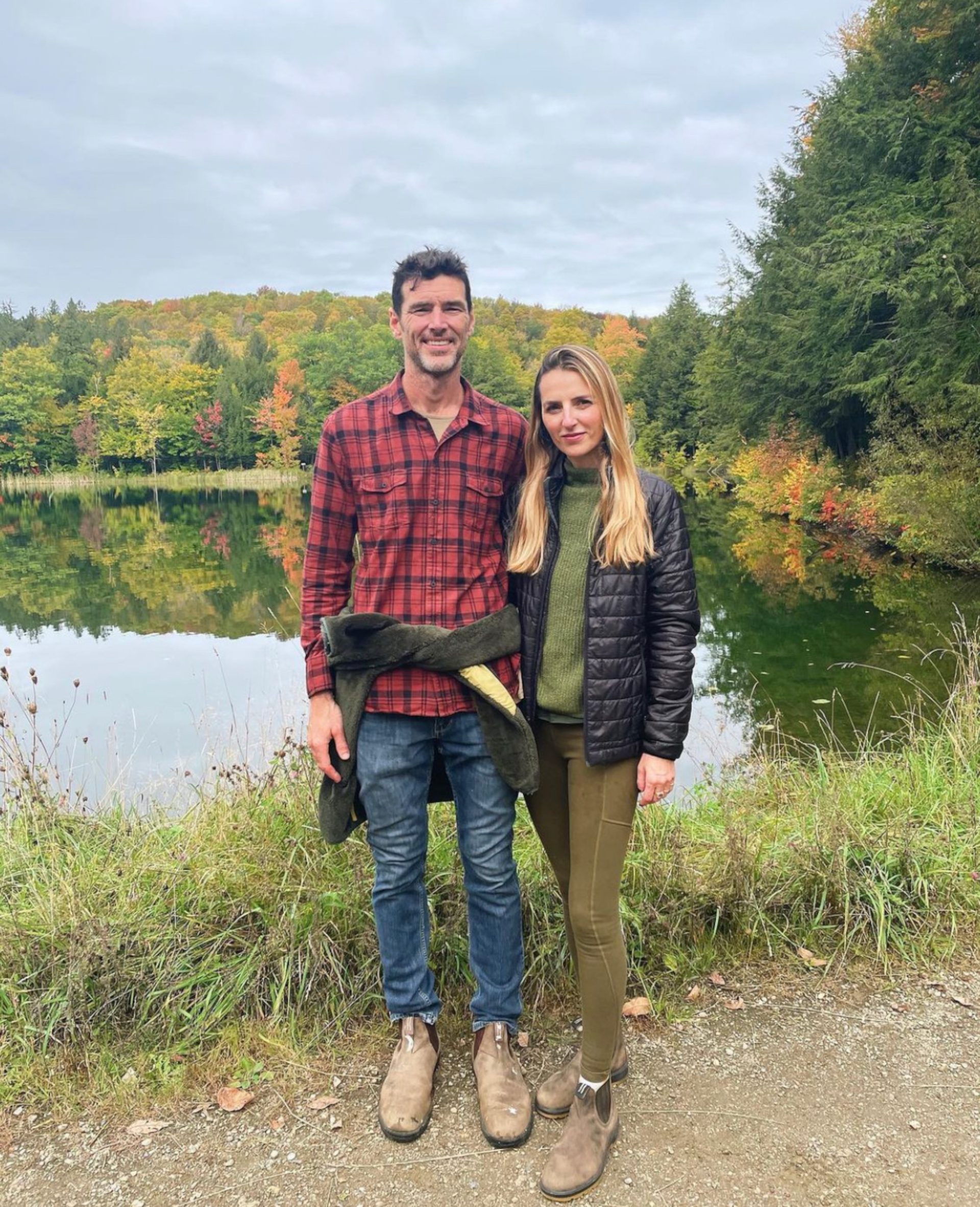 Jess and Craig standing at lake