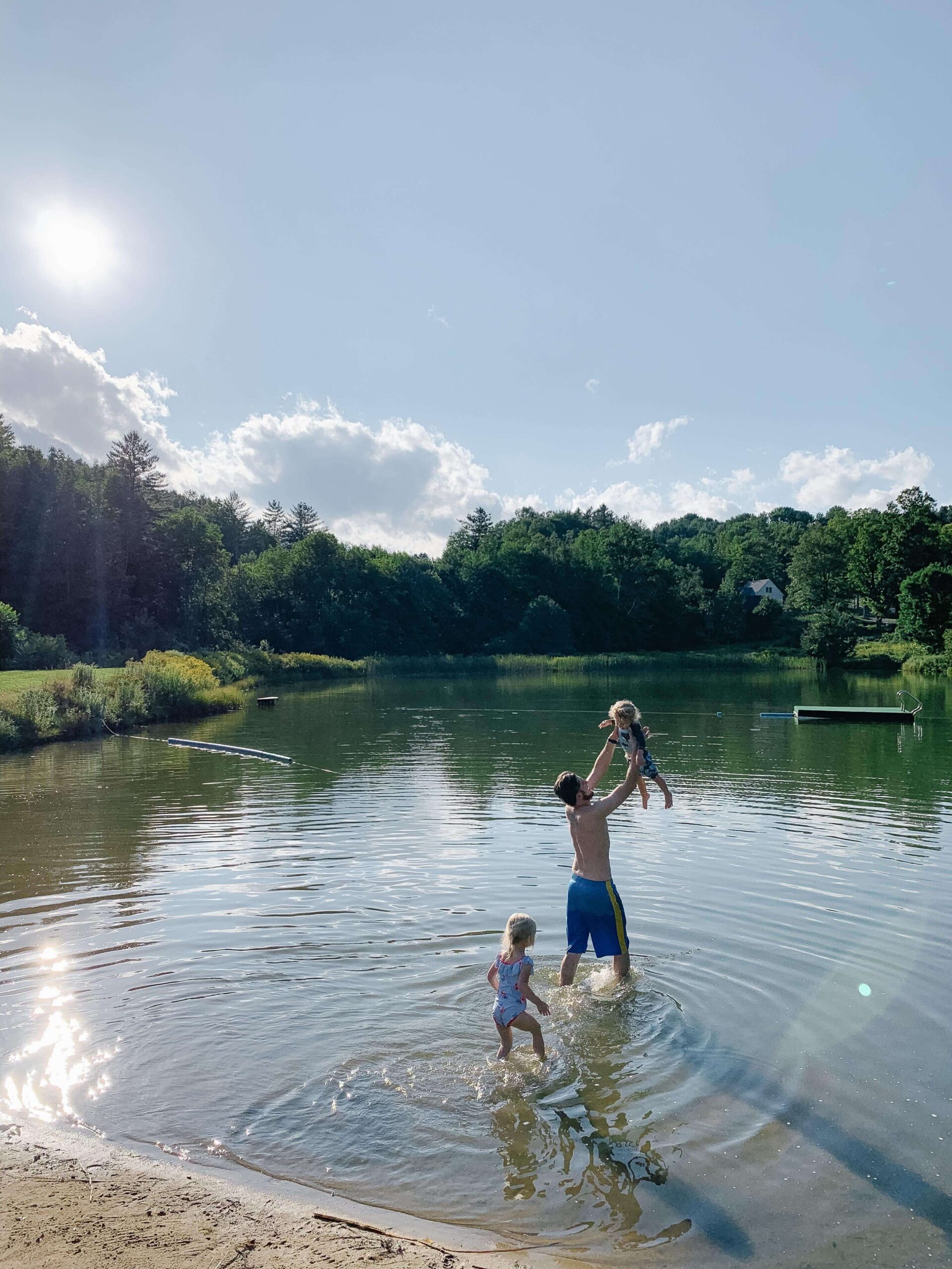 family at kedron pond