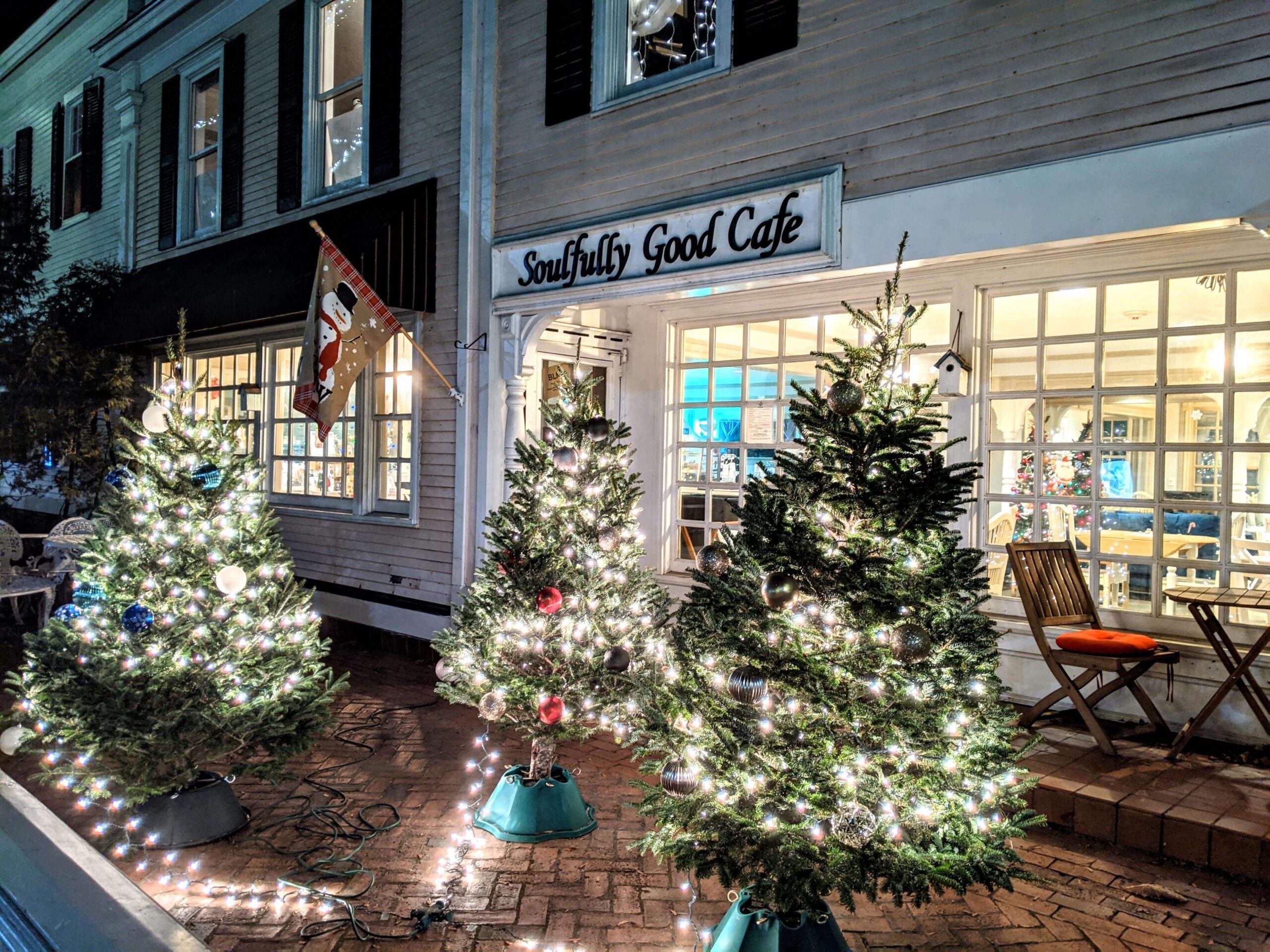 Christmas trees at Soulfully Good Cafe