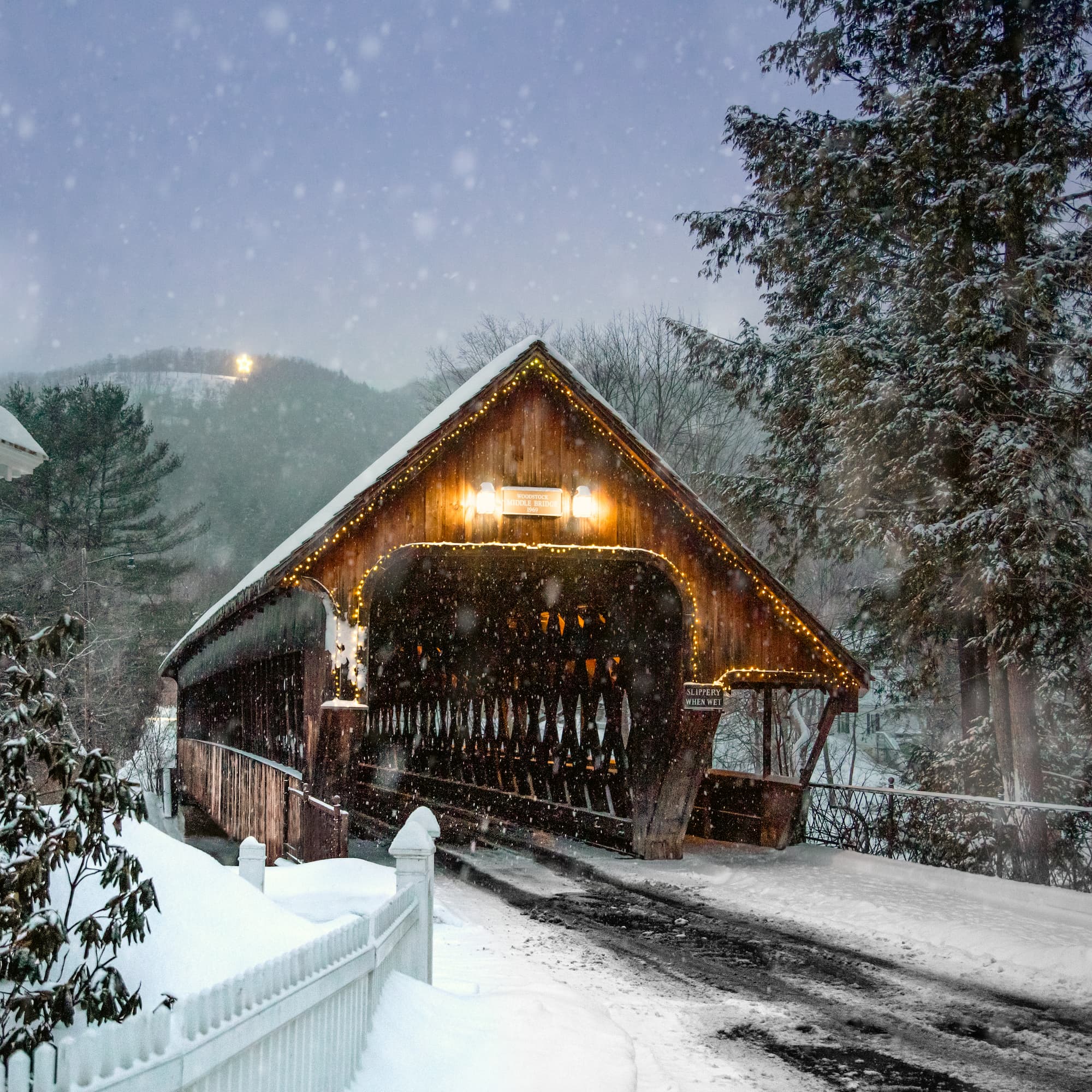 Middle Bridge with Star Lit Mt. Tom